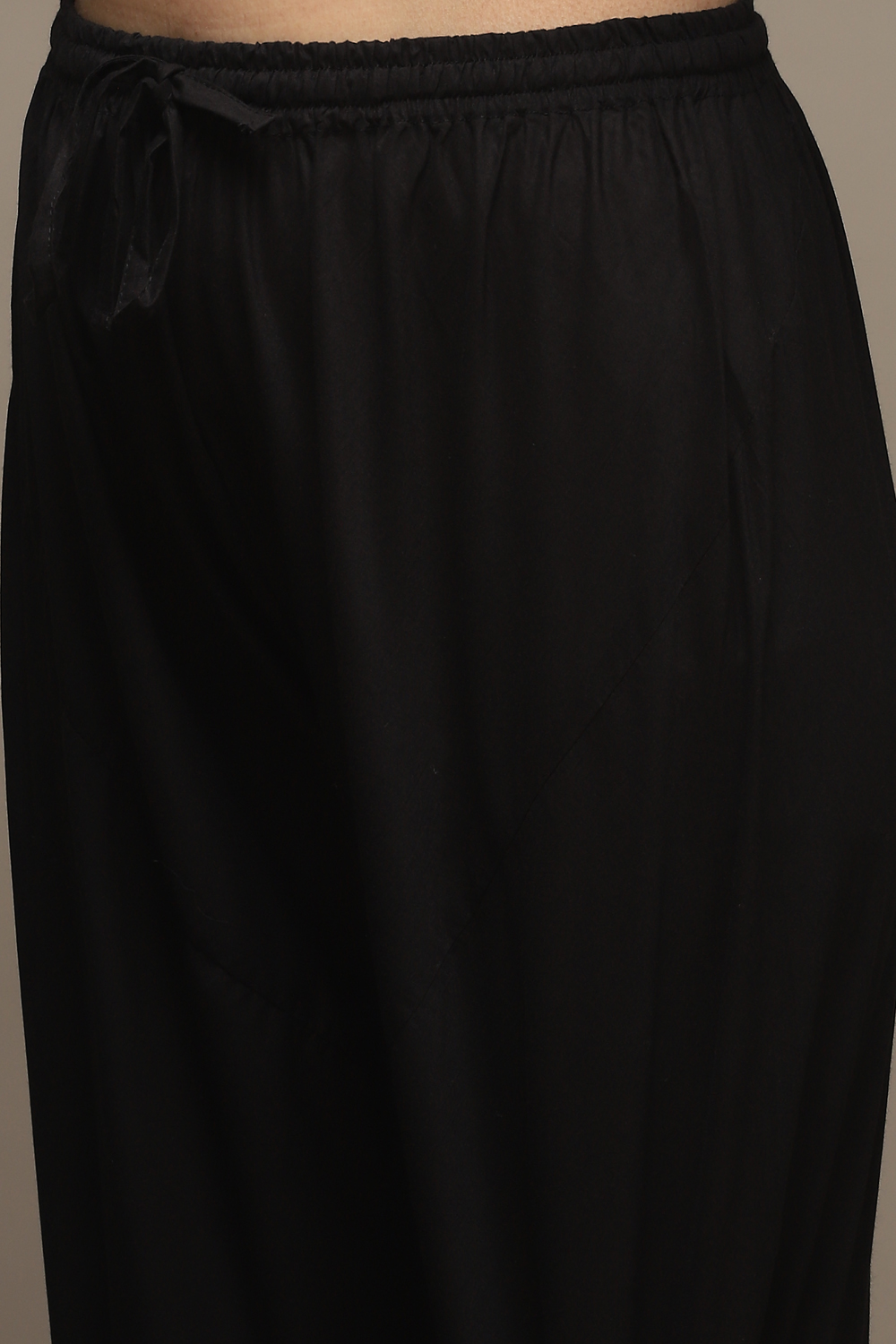 Black Cotton Straight Kurta Churidar Suit Set image number 2