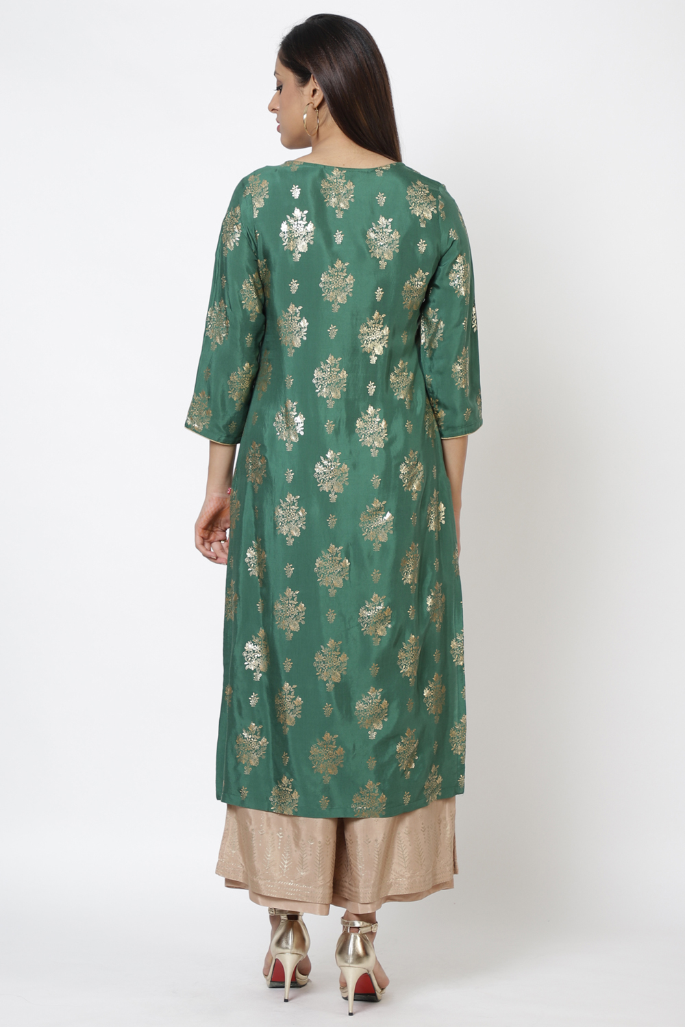 Yellow Viscose Straight Kurta image number 5