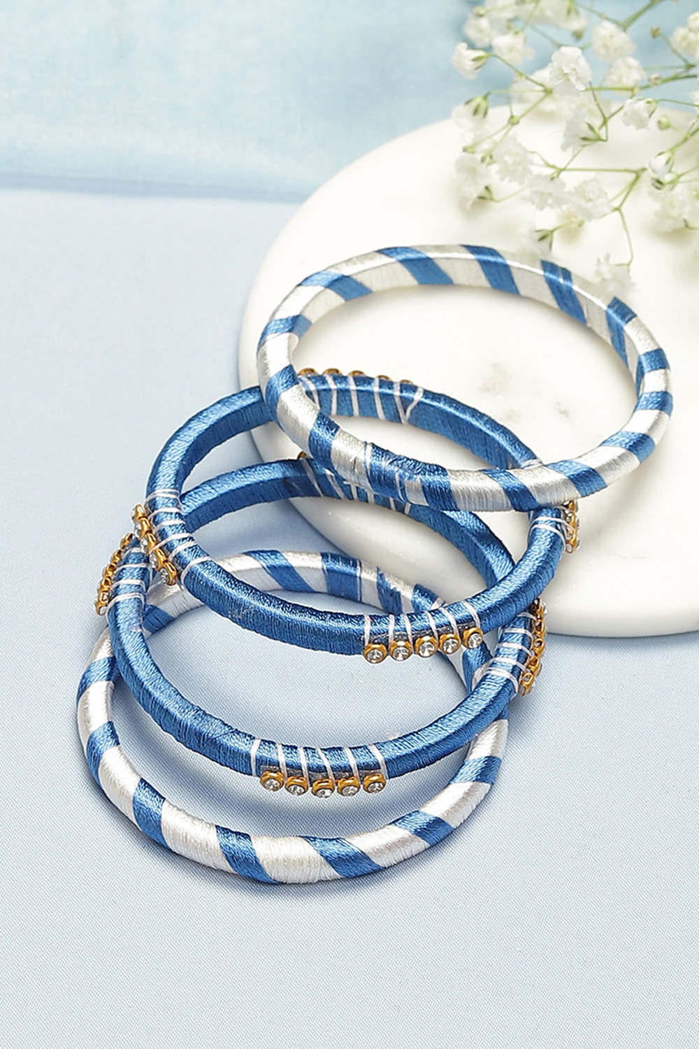Blue White Kids Bangles image number 0