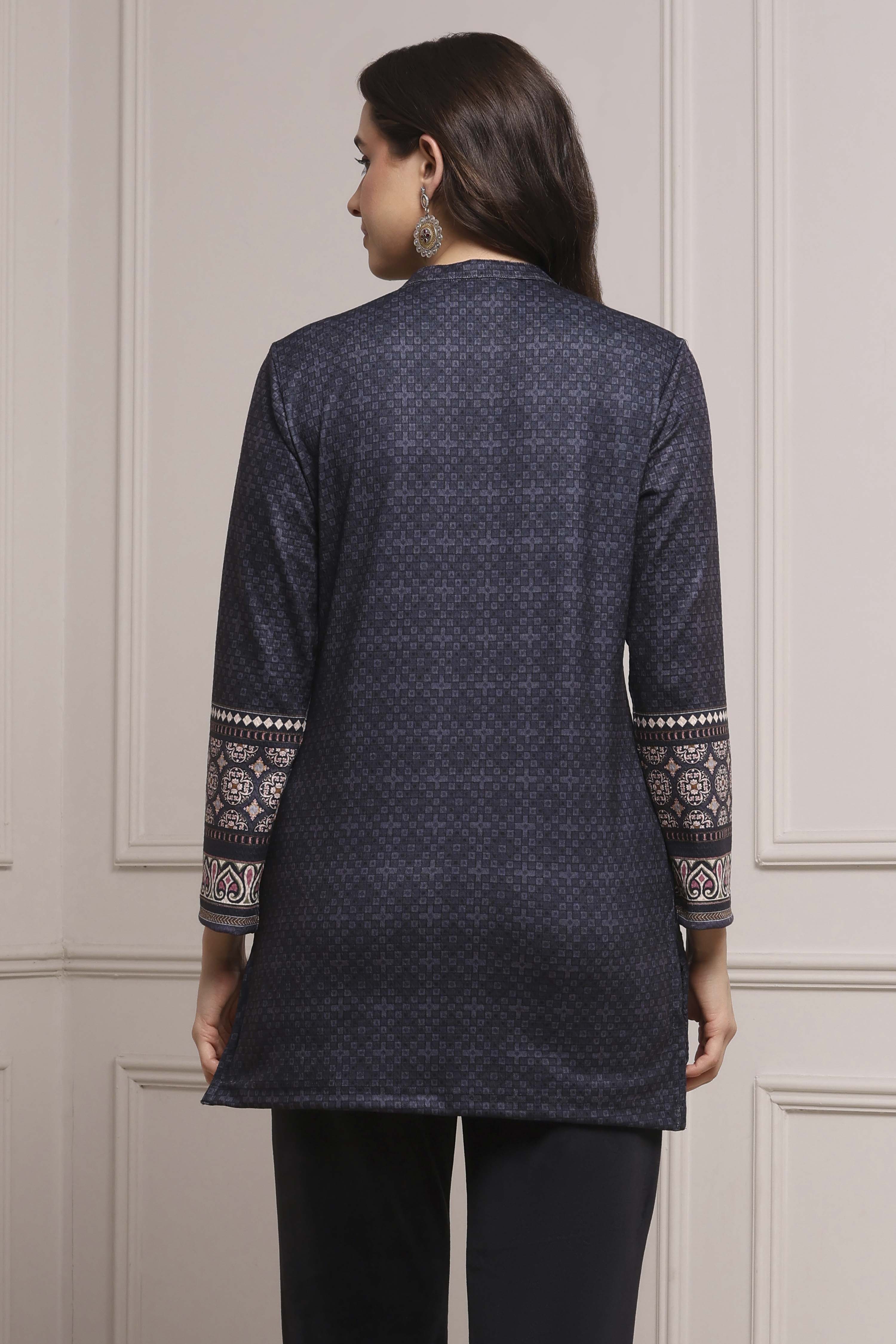 Pink Polyester Printed Kurta image number 3