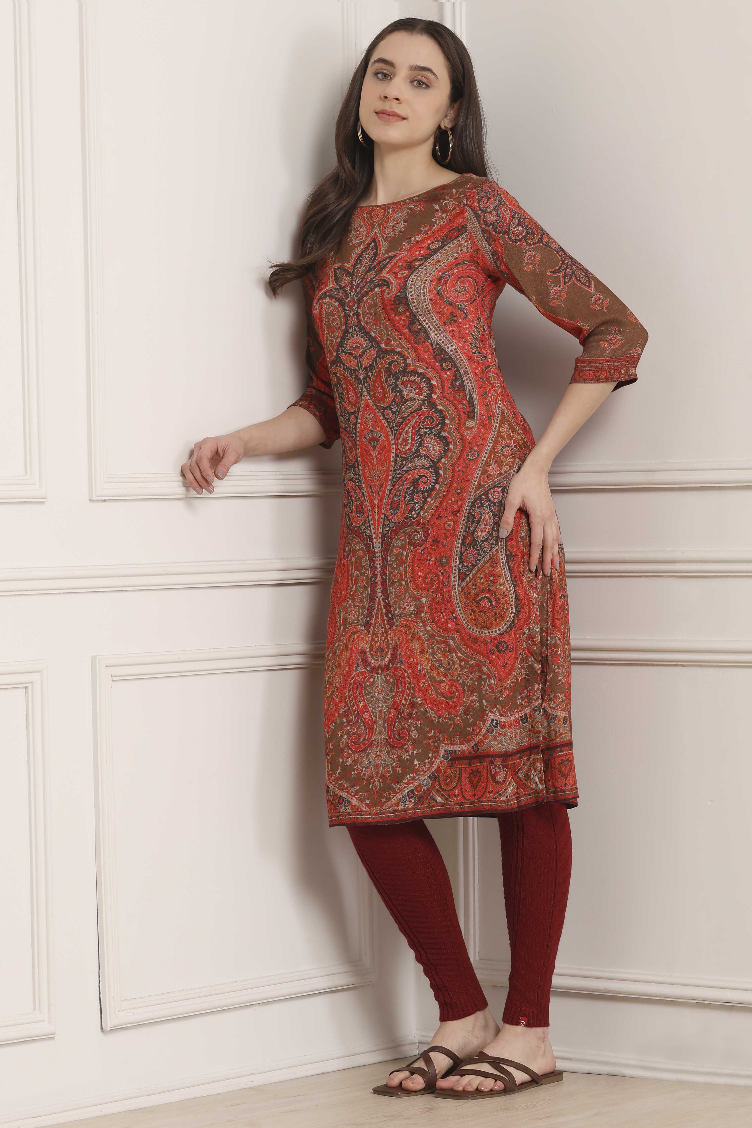 Beige Viscose Rayon Straight Kurta Pants Set image number 0