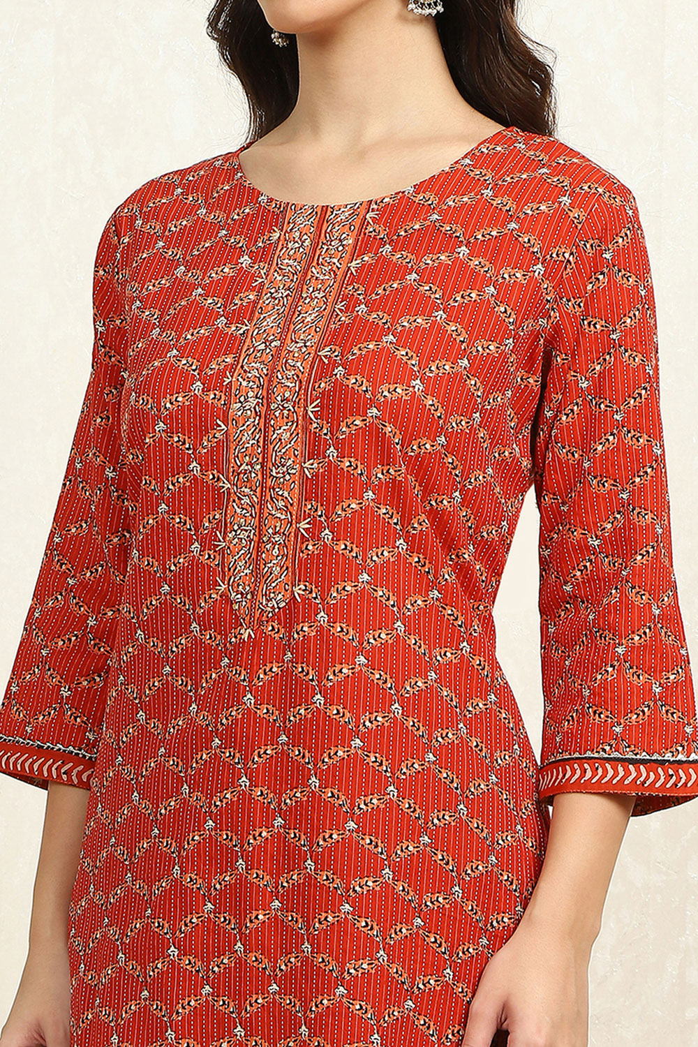 Green Cotton Printed Unstitched Suit Set image number 2