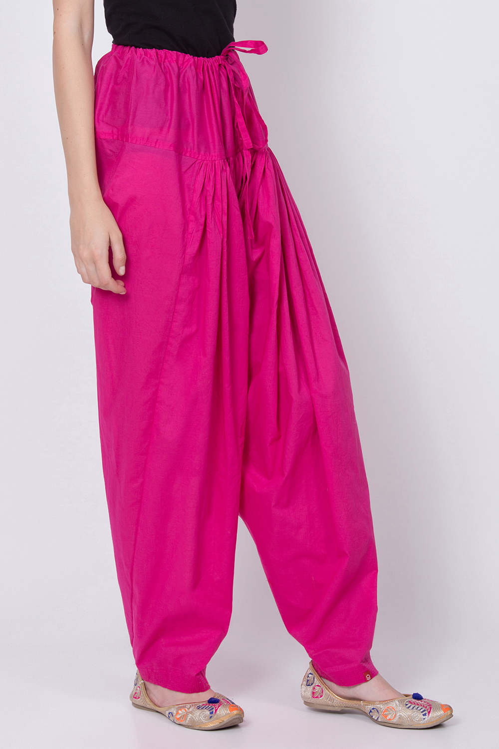 Navy Blue Cotton Solid Salwar image number 1