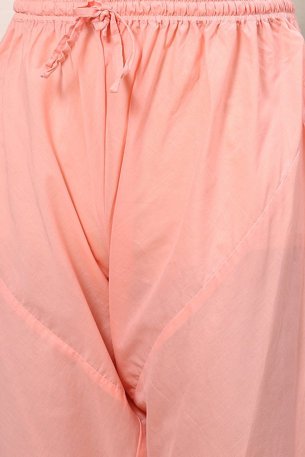 Pink Cotton A-Line Kurta Churidar Suit Set image number 3
