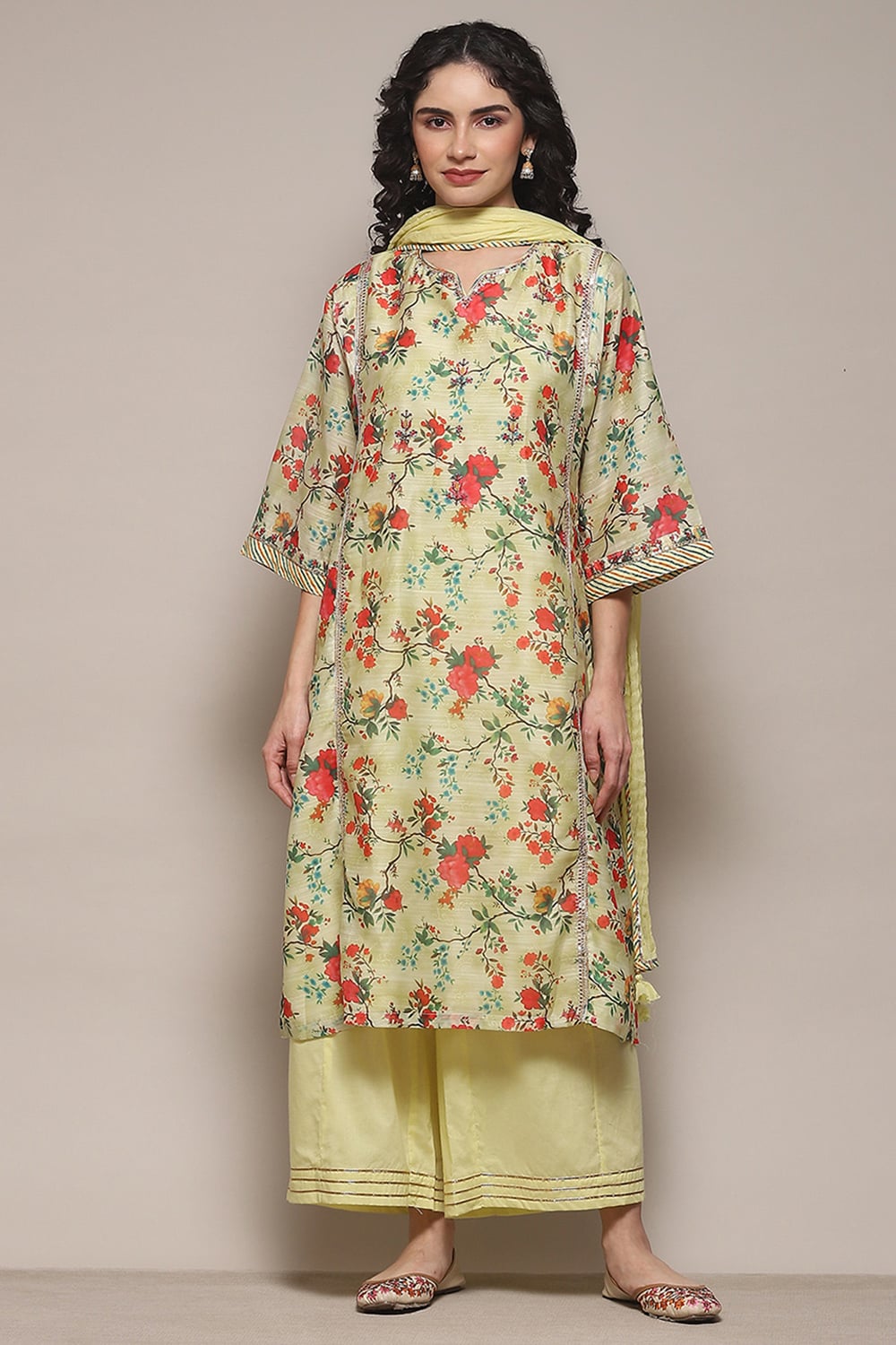 Pink & Purple Cotton Blend Kalidar Kurta Palazzo Suit Set image number 7