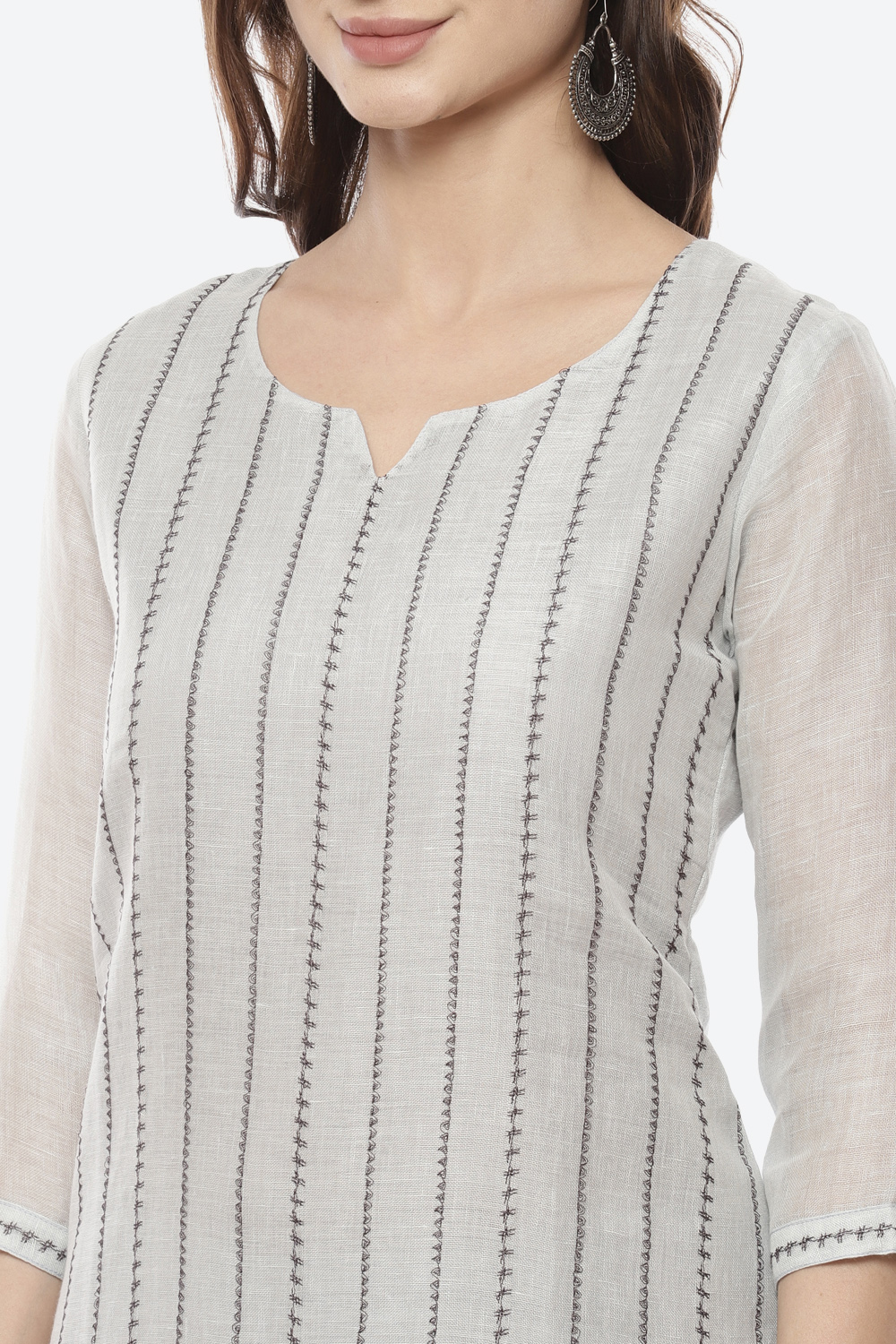 Light Blue Linen Woven Unstitched Suit Set image number 1