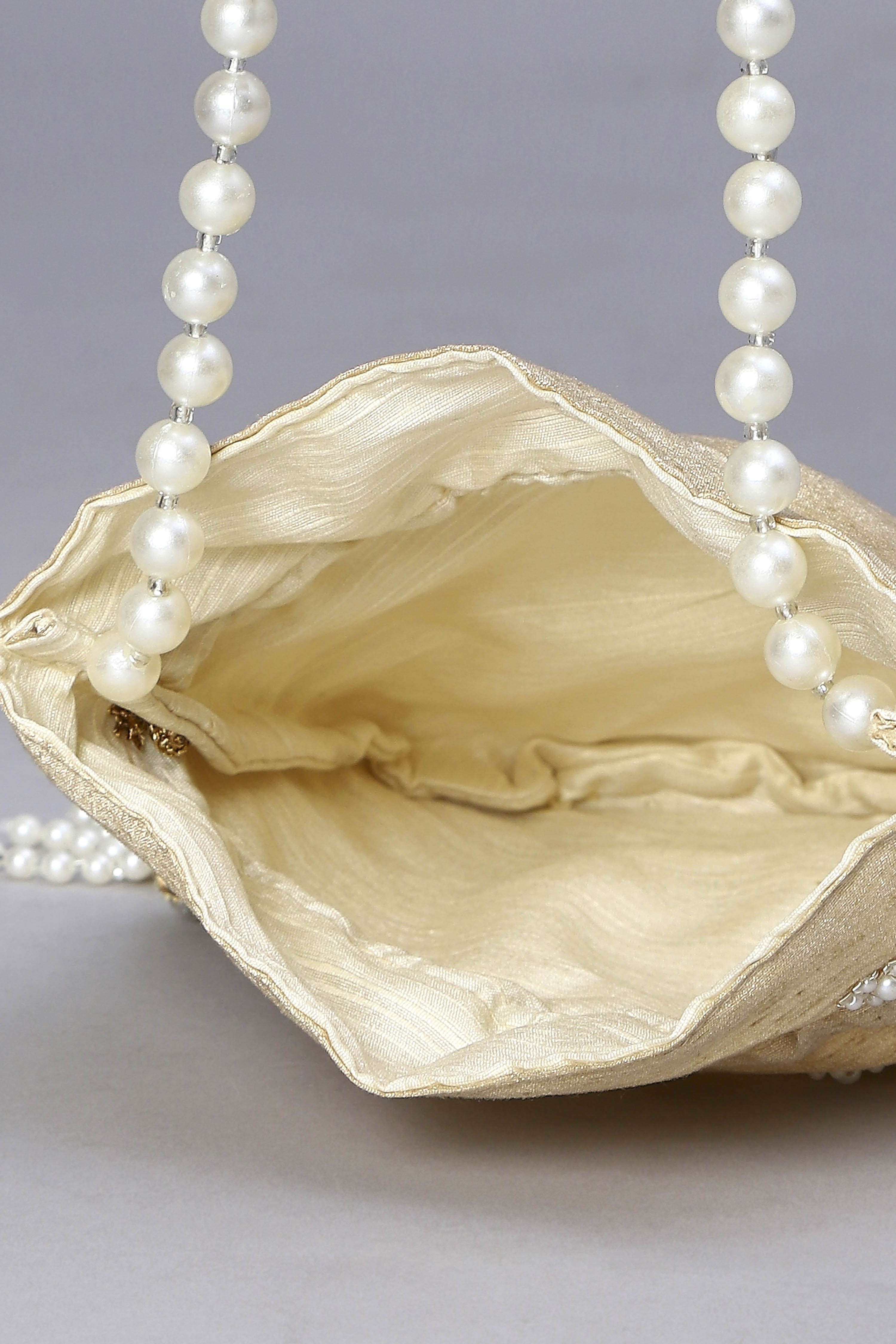 Peach Fabric Potli Bag image number 5