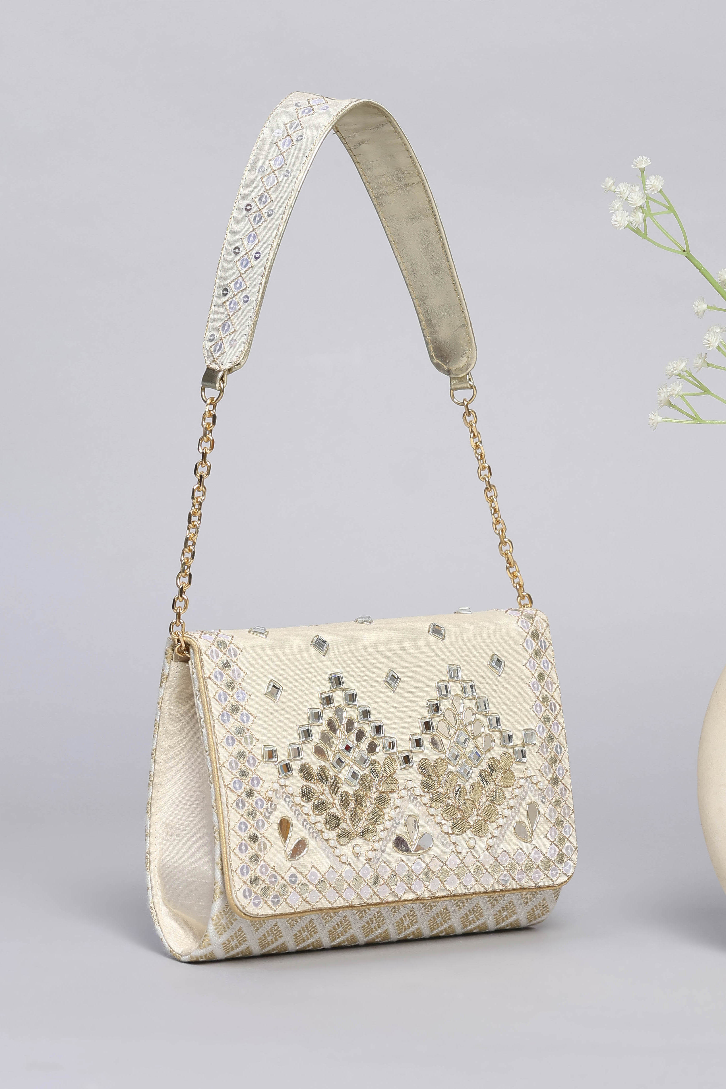 Ivory Polycotton Clutch image number 4