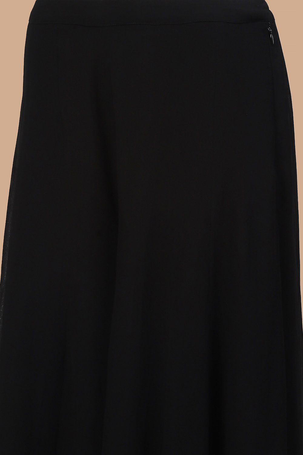 Black Poly Georgette Fitted Embroidered Fusion Set image number 7