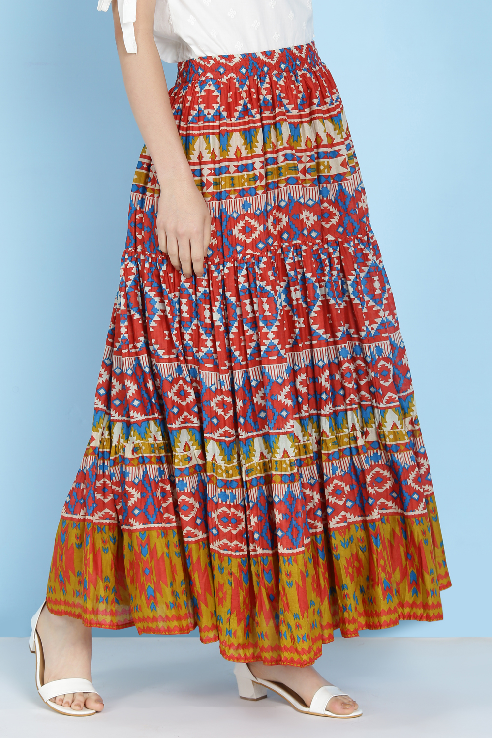 Black Cotton Long Skirt image number 3