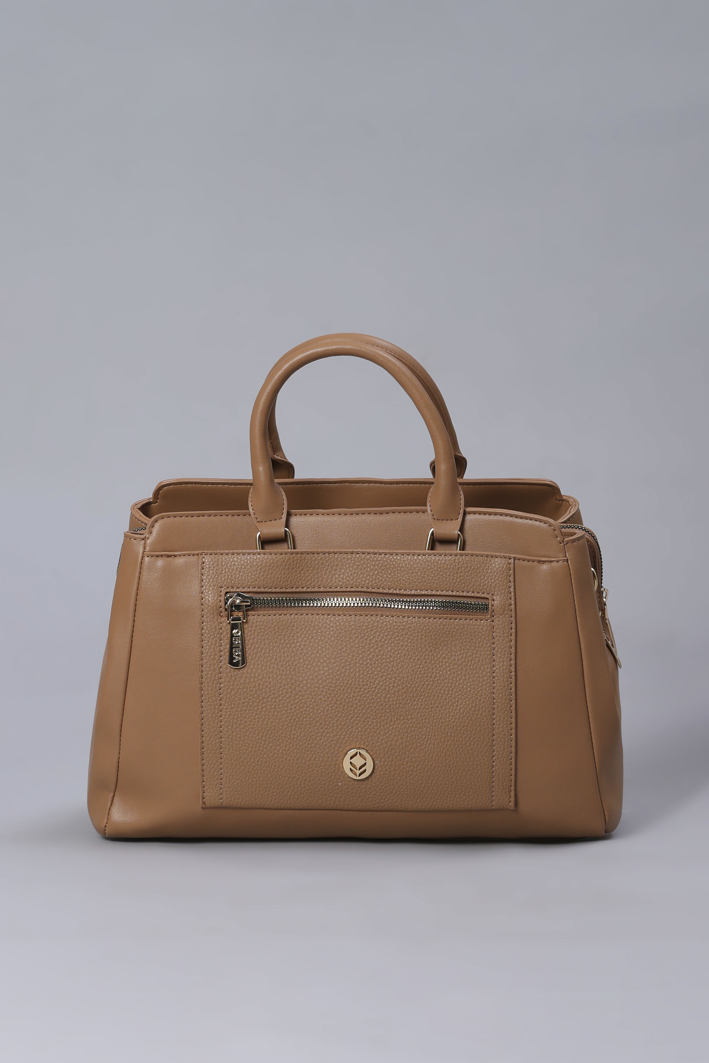 Brown PU Satchel image number 1