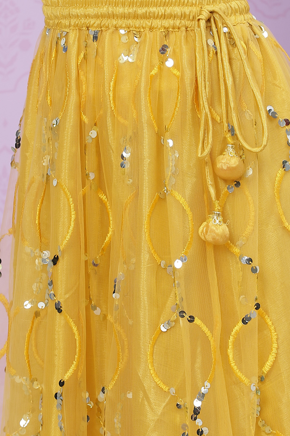Yellow Art Silk Lehenga image number 1