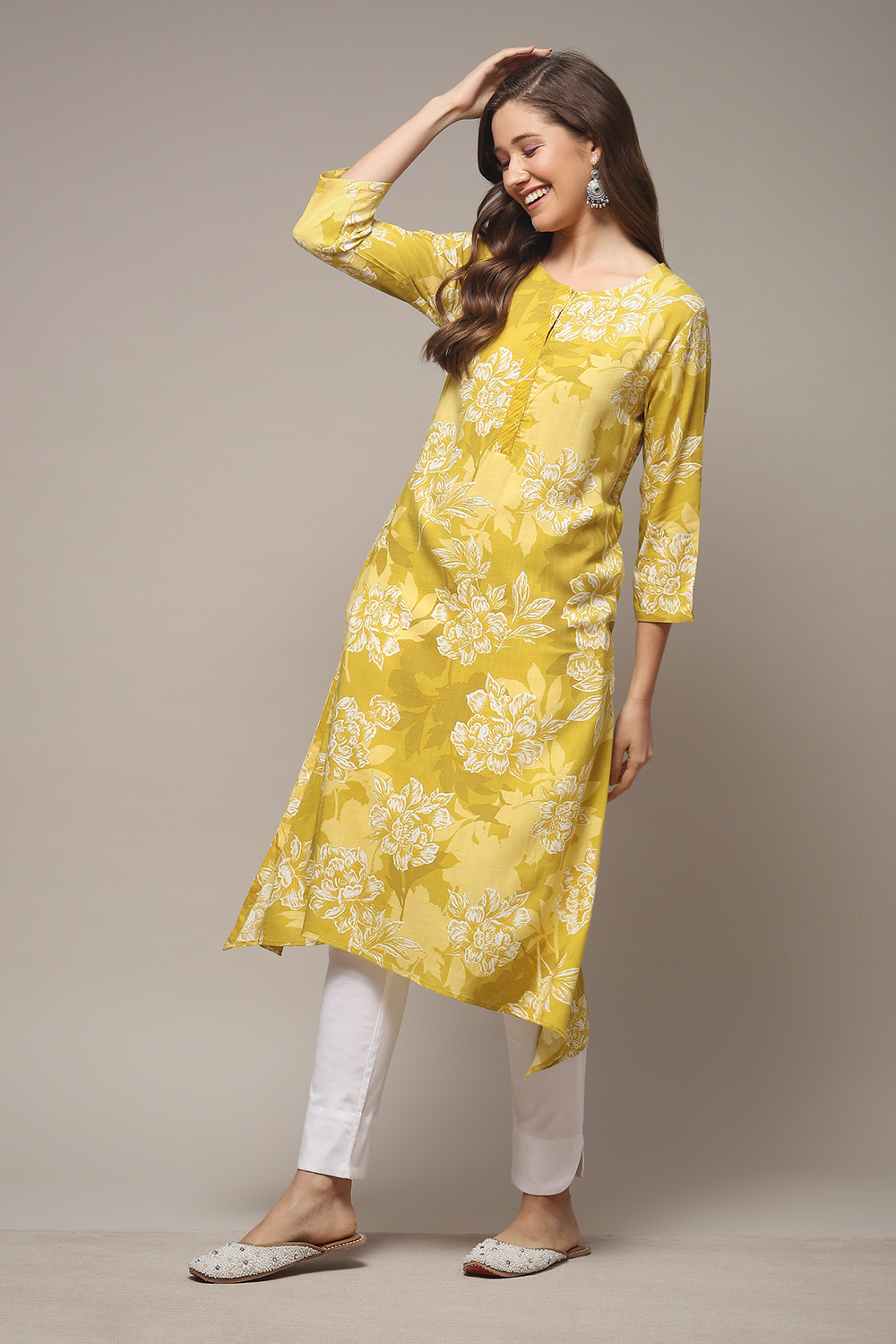 Coral LIVA Straight Printed Kurta image number 0