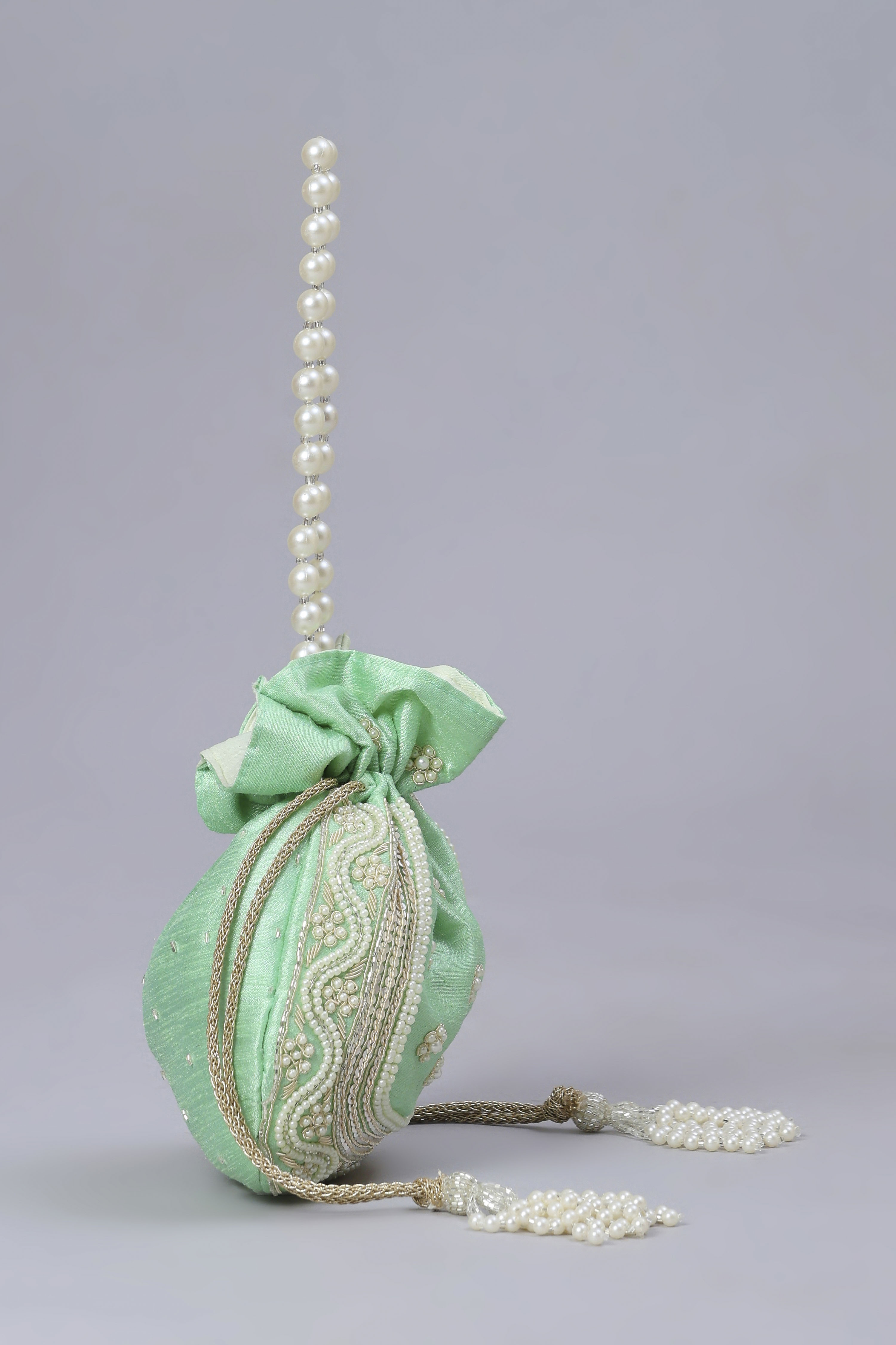 Green Fabric Potli Bag image number 4