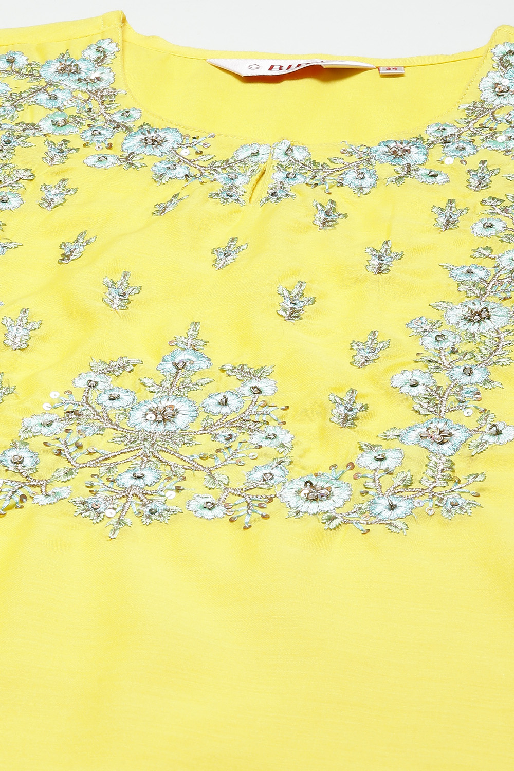 Turquoise Yarndyed A-Line Kurta Regular Pants Suit Set image number 1