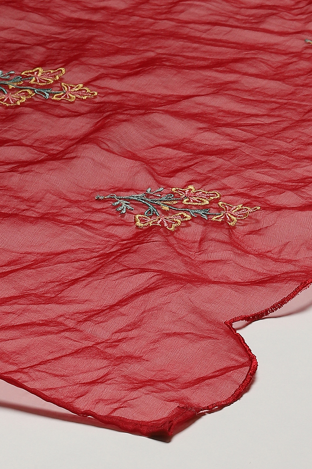 Mustard Art Silk Unstitched Suit Set image number 3