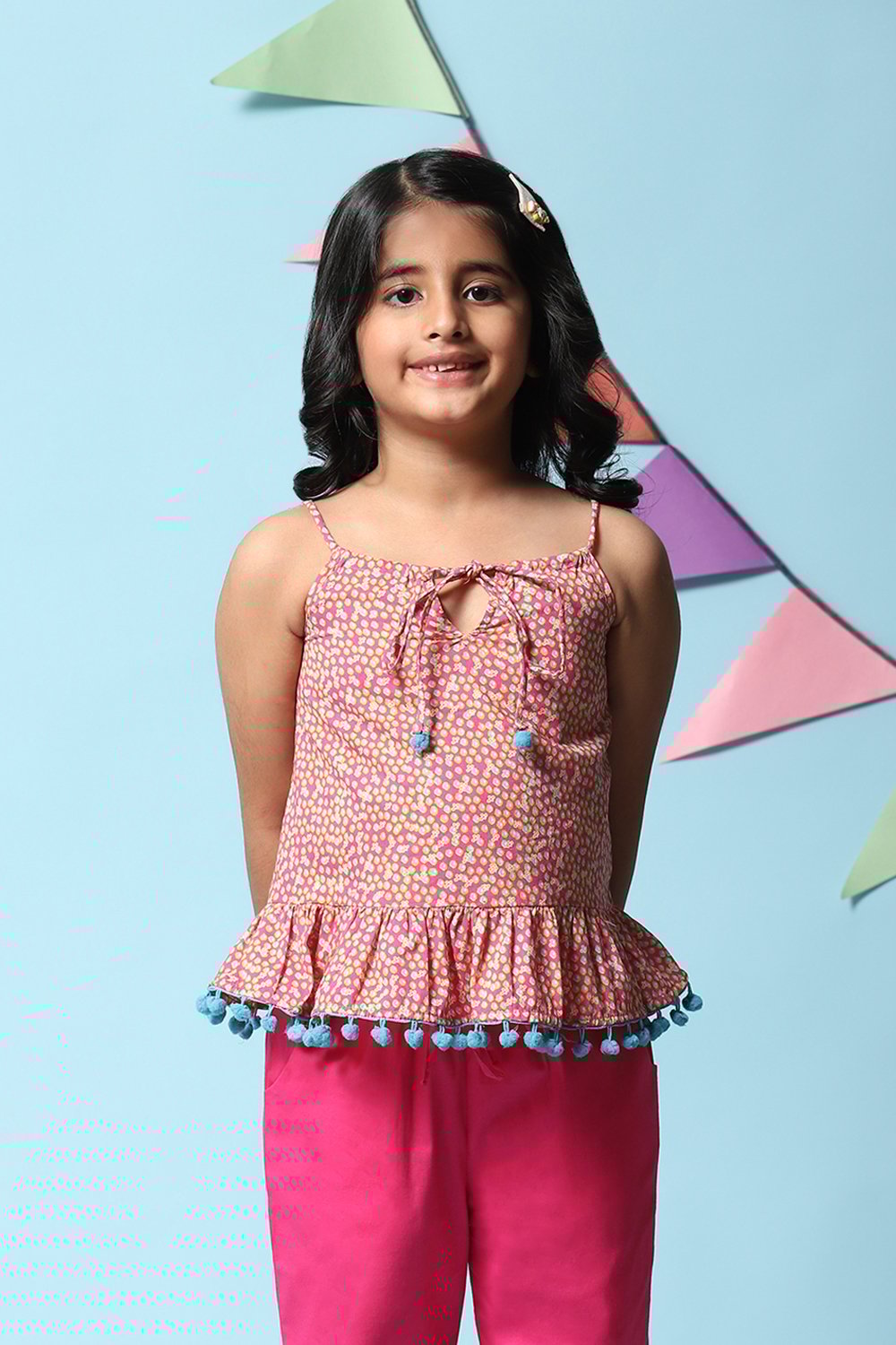 Pink Cotton Short Top image number 5