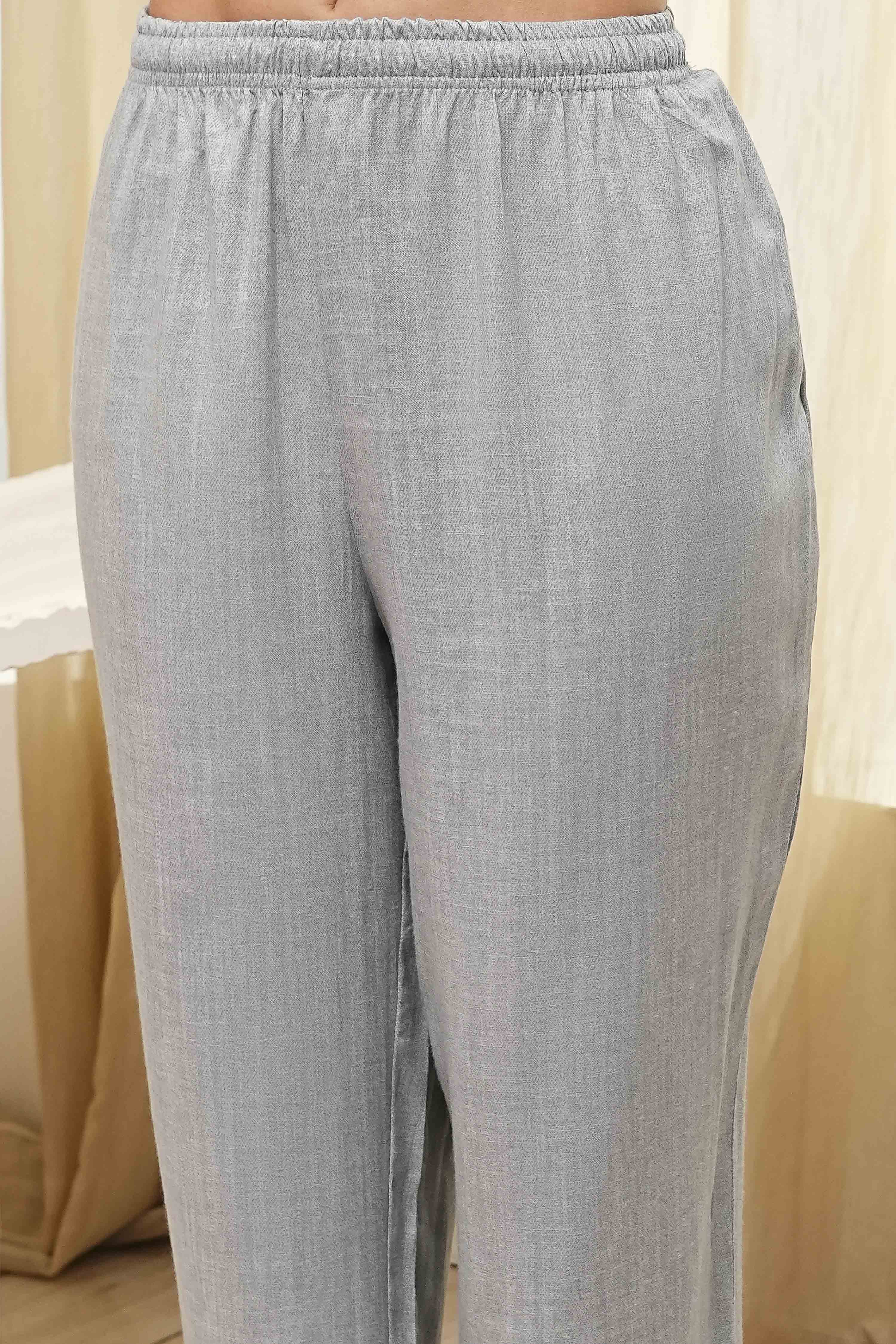 Blue Printed Kaftan-Style Kurta Set image number 2