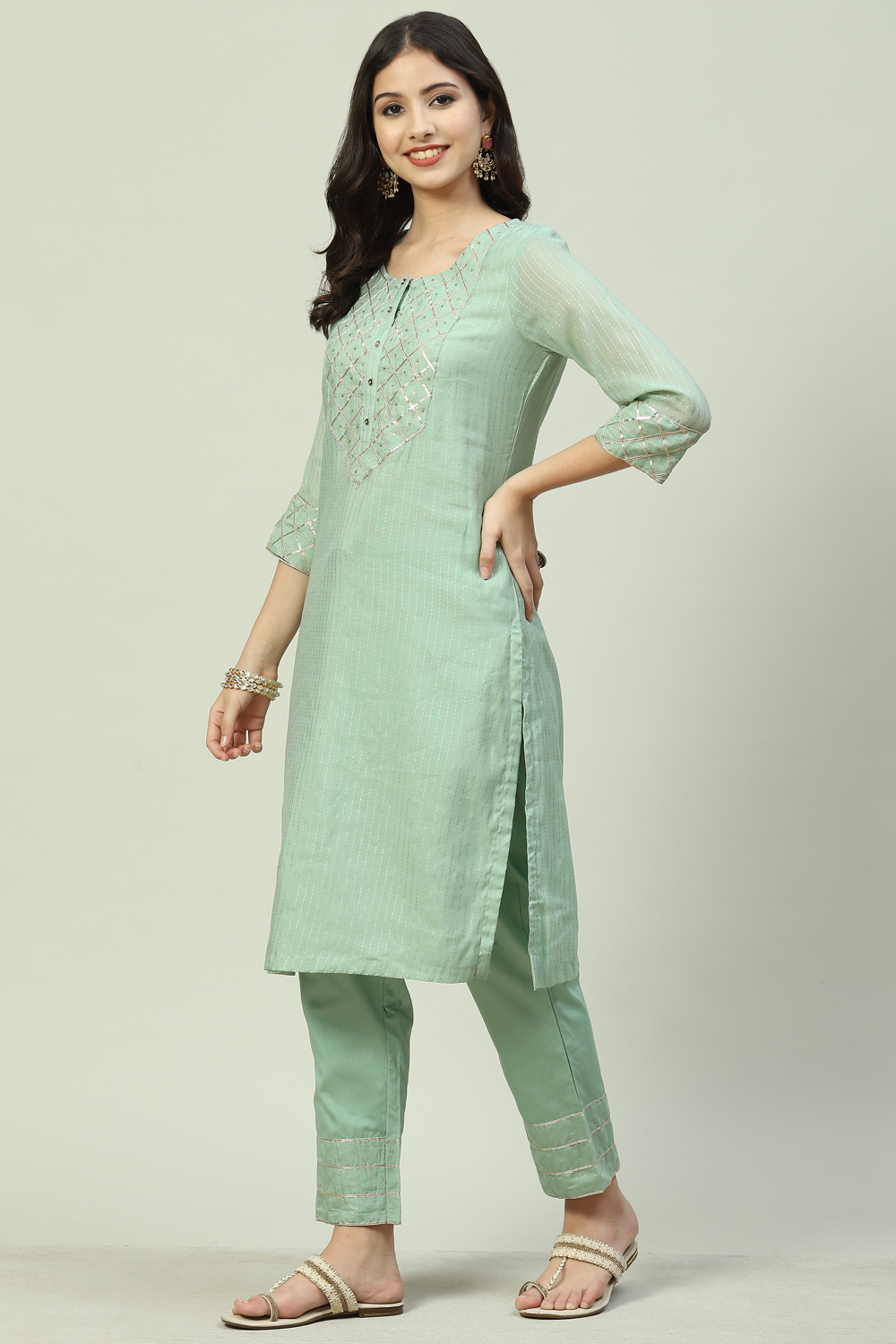 Yellow Art Silk A-Line 2 Piece Set image number 0