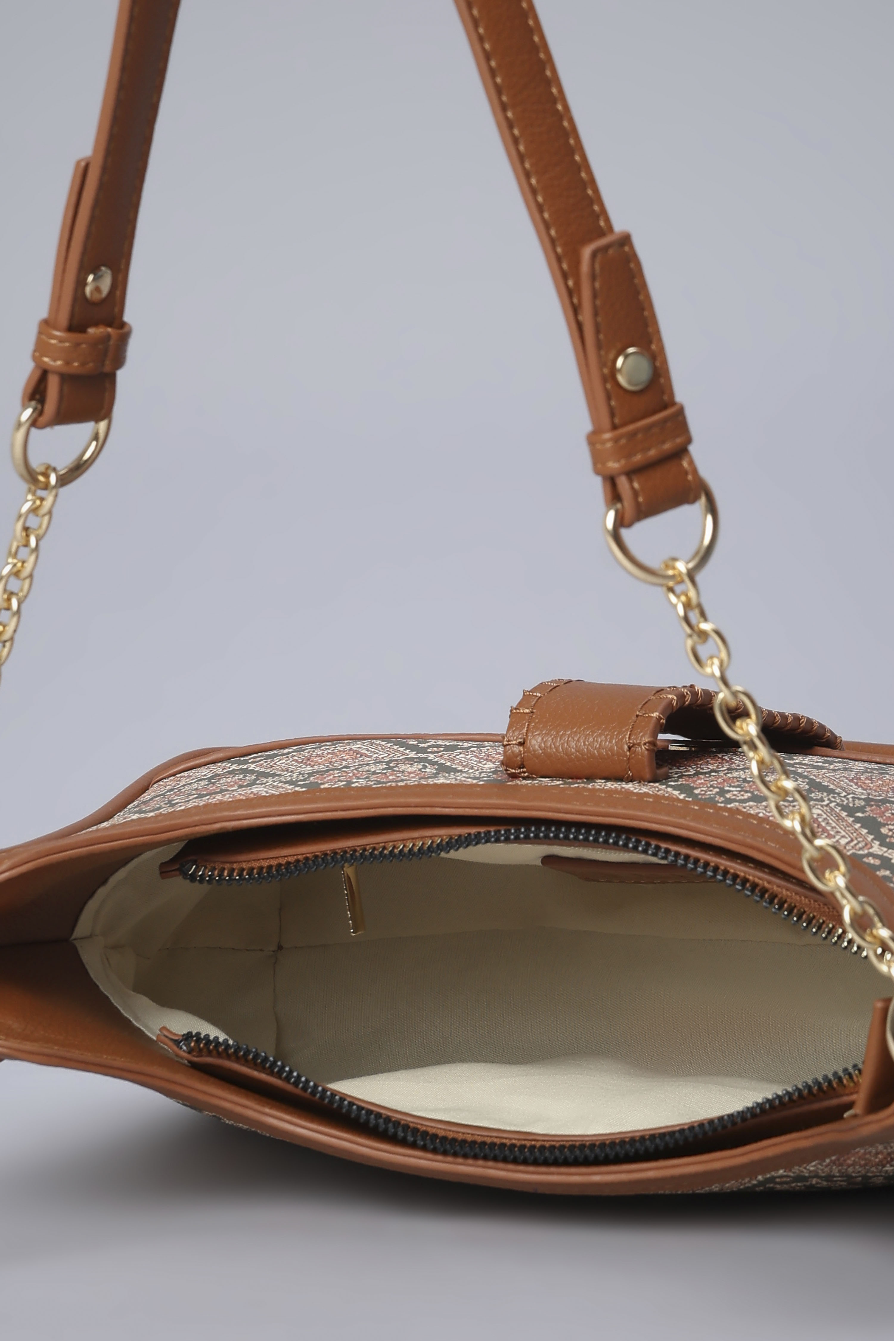 Rust PU Shoulder Bag image number 5