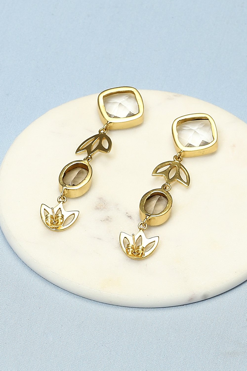 Gold Brass Earrings image number 2