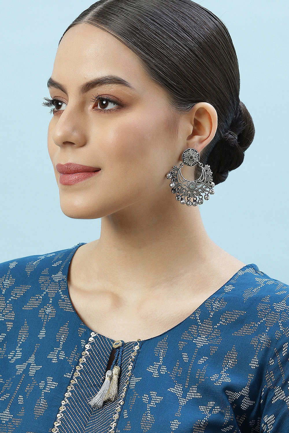 Oxidised Brass Earrings image number 3