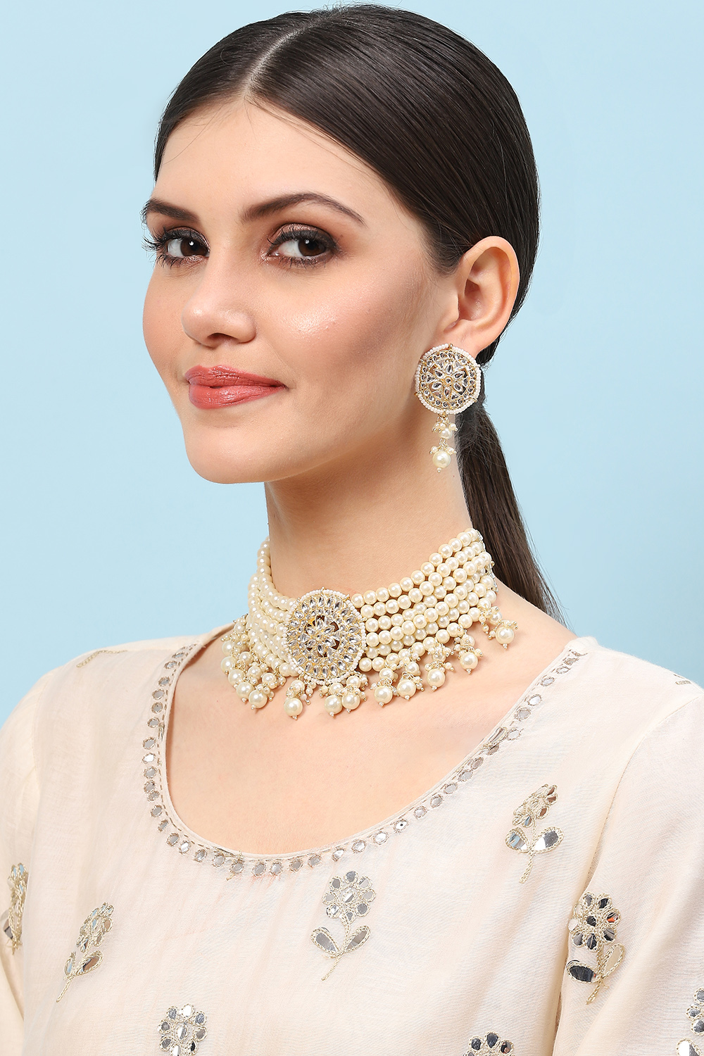 Pearl Alloy Necklace Set image number 1