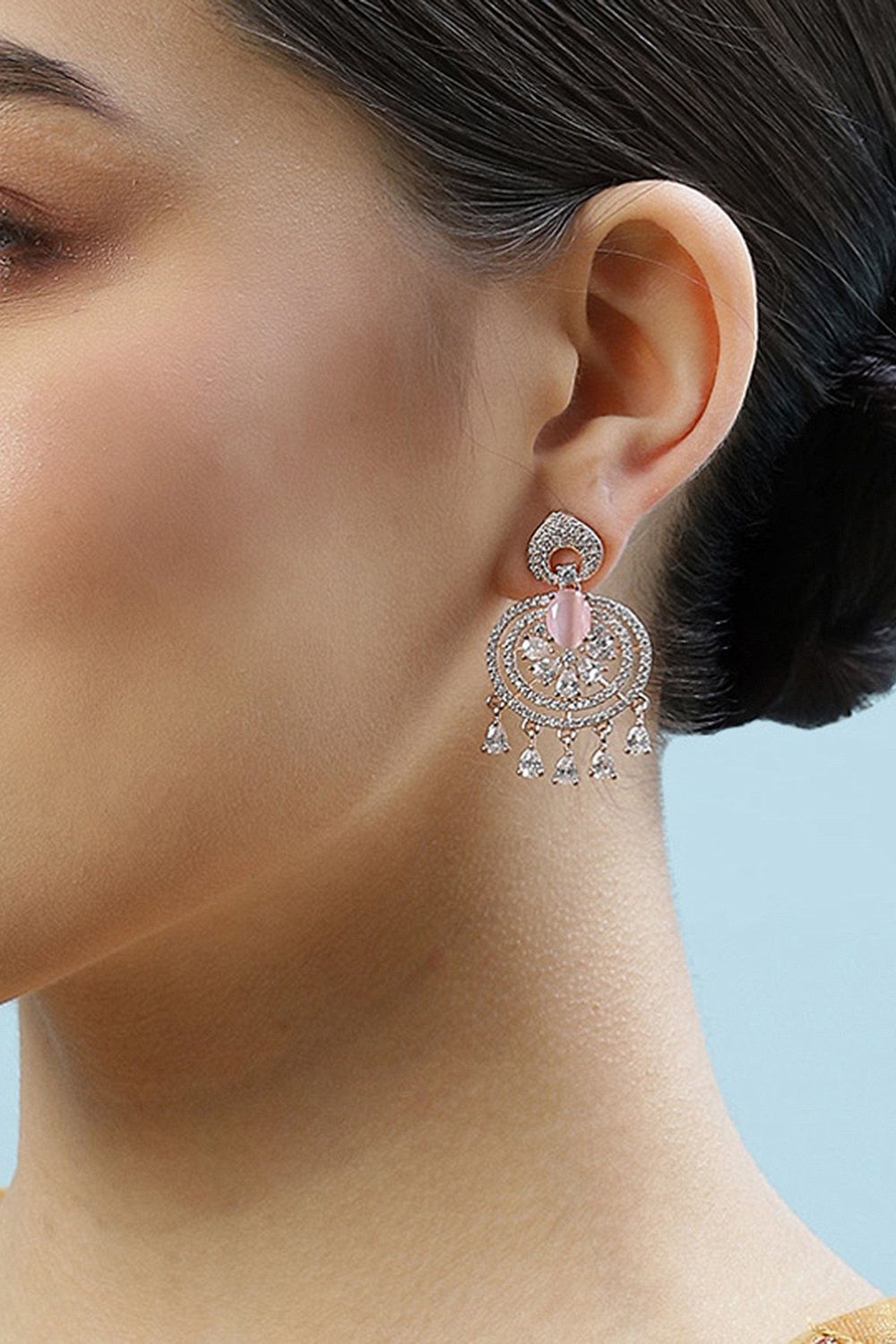 Light Pink Brass Earrings image number 1