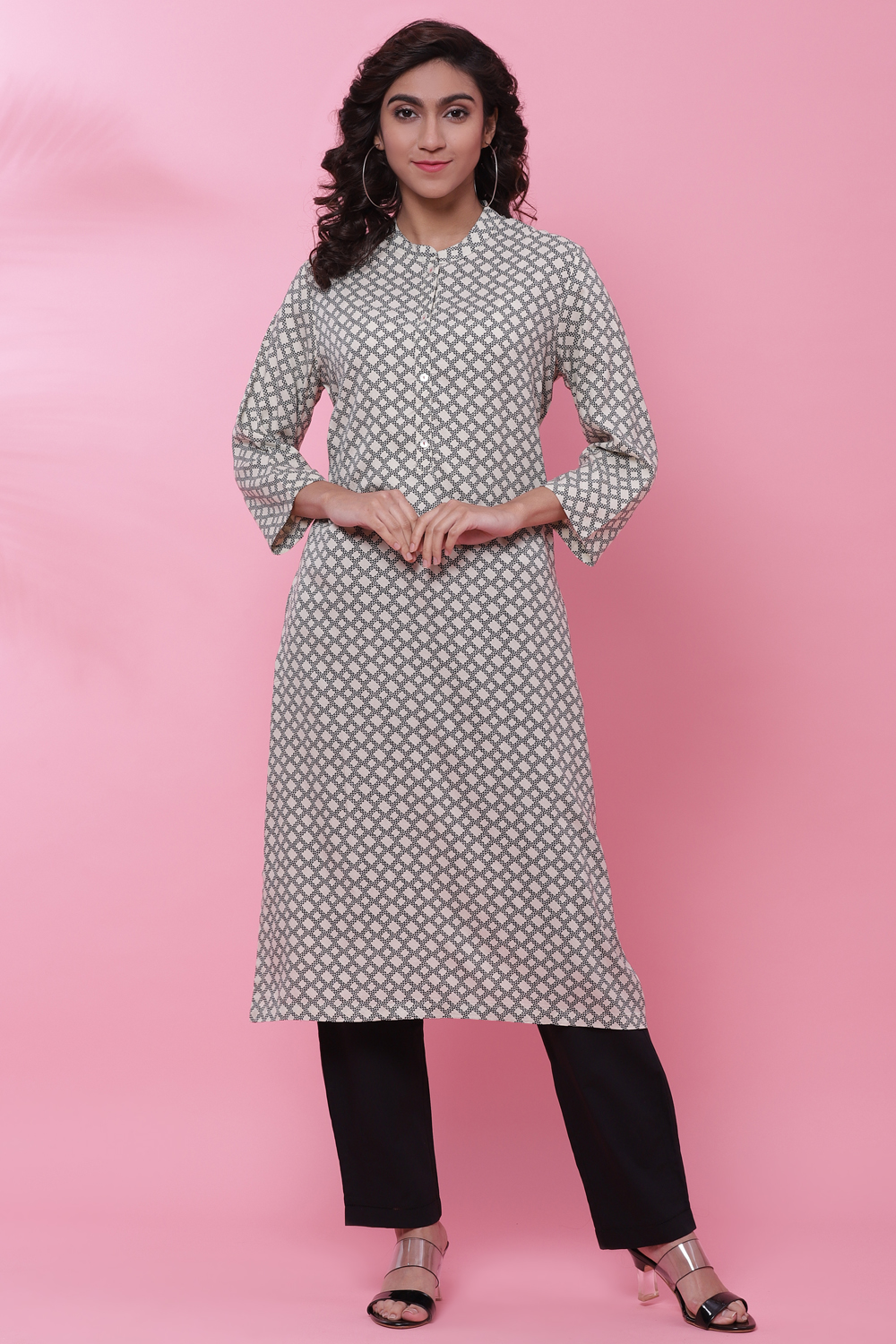 Blue Rayon A-Line Kurta image number 0