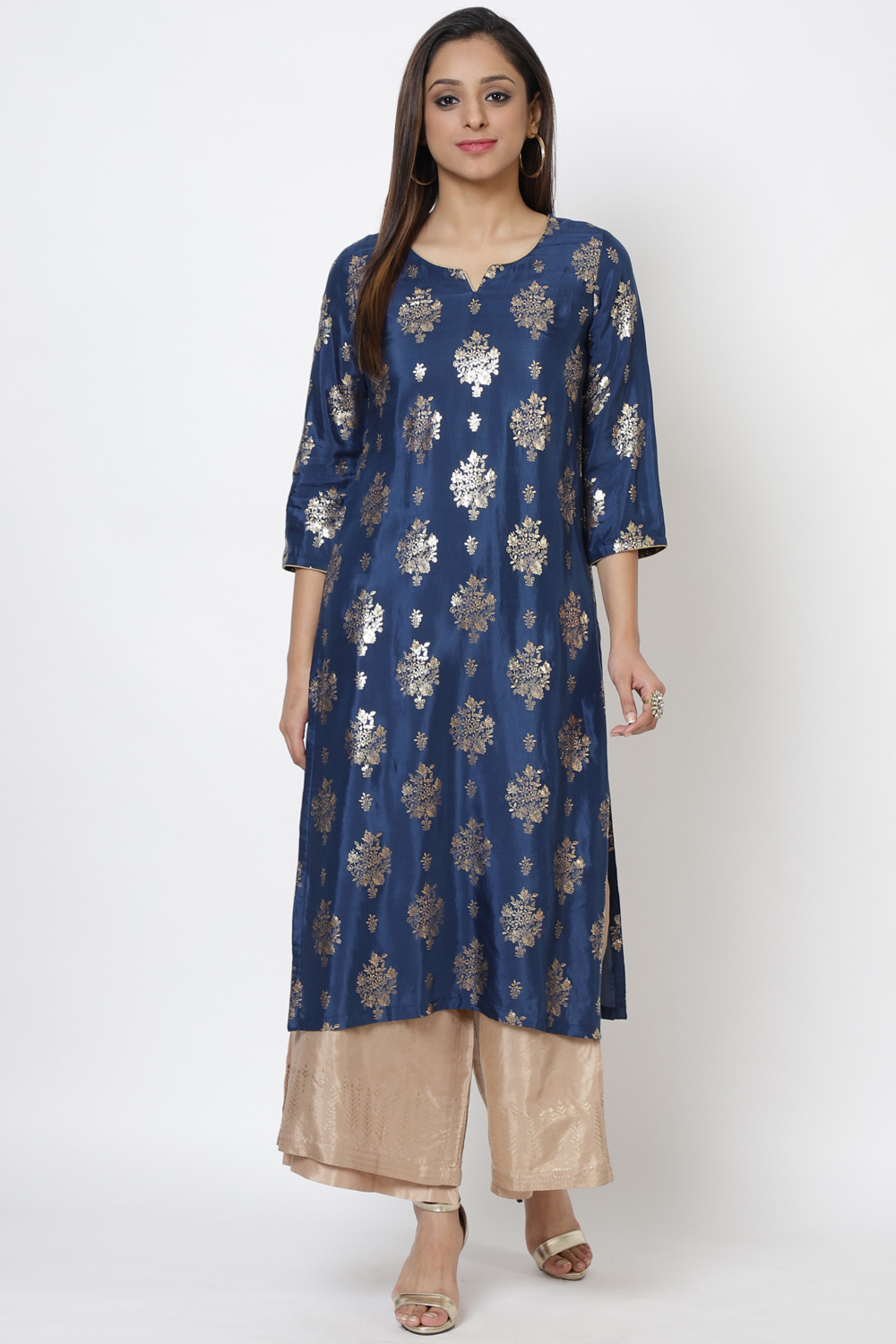 Yellow Viscose Straight Kurta image number 2