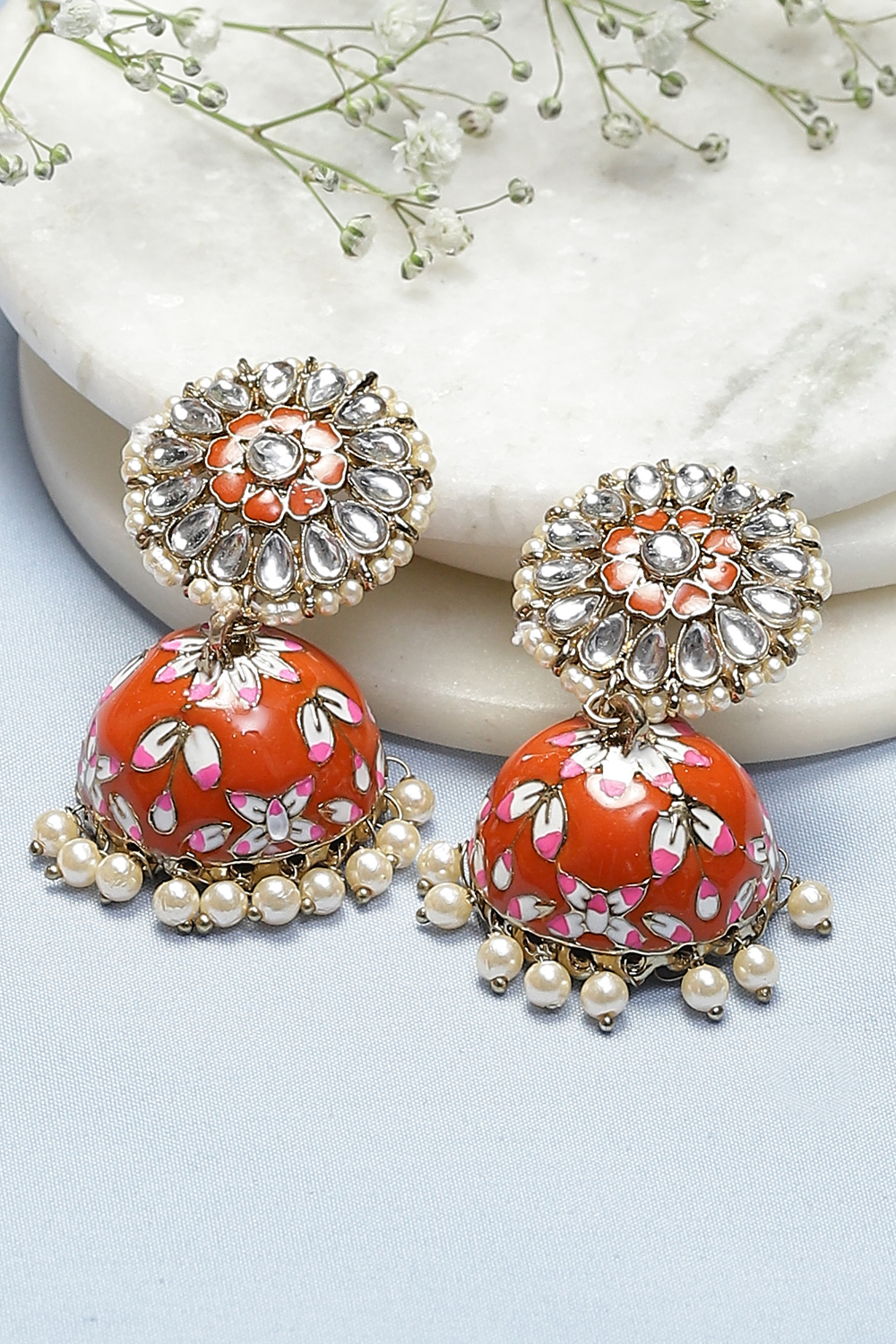 Red Alloy Earrings image number 0