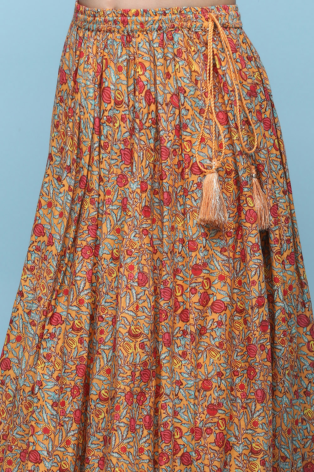 Purple Cotton Straight Printed Kurta Skirt Suit Set image number 2