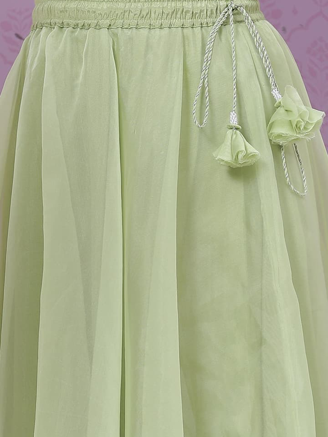 Green Modal Blend Straight Embroidered Suit Set image number 2