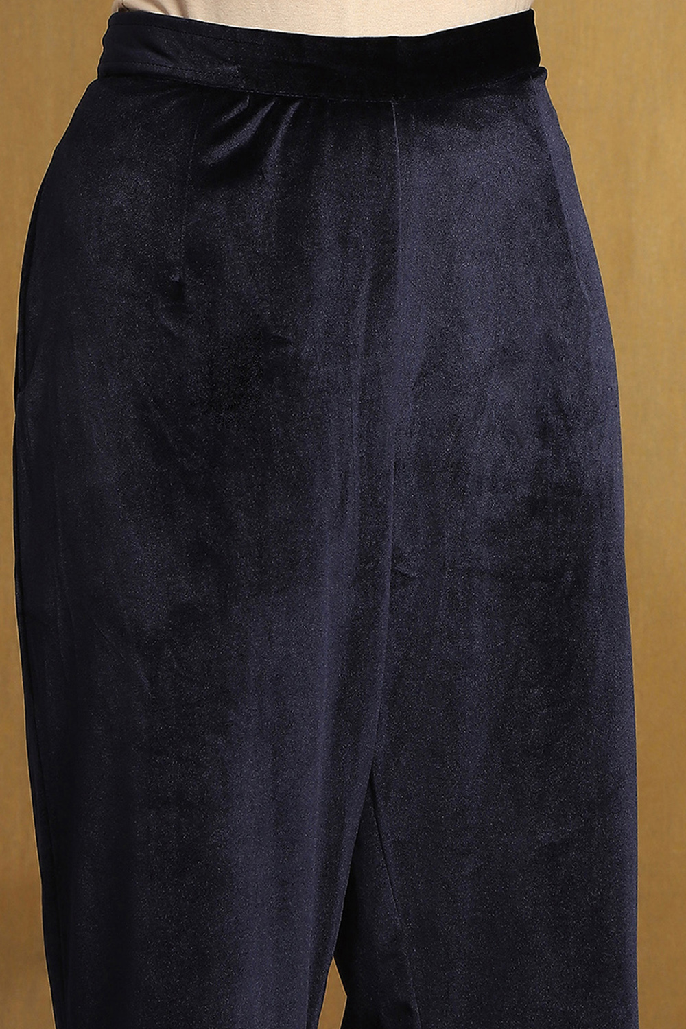 Navy Polyester Straight Suit Set image number 2