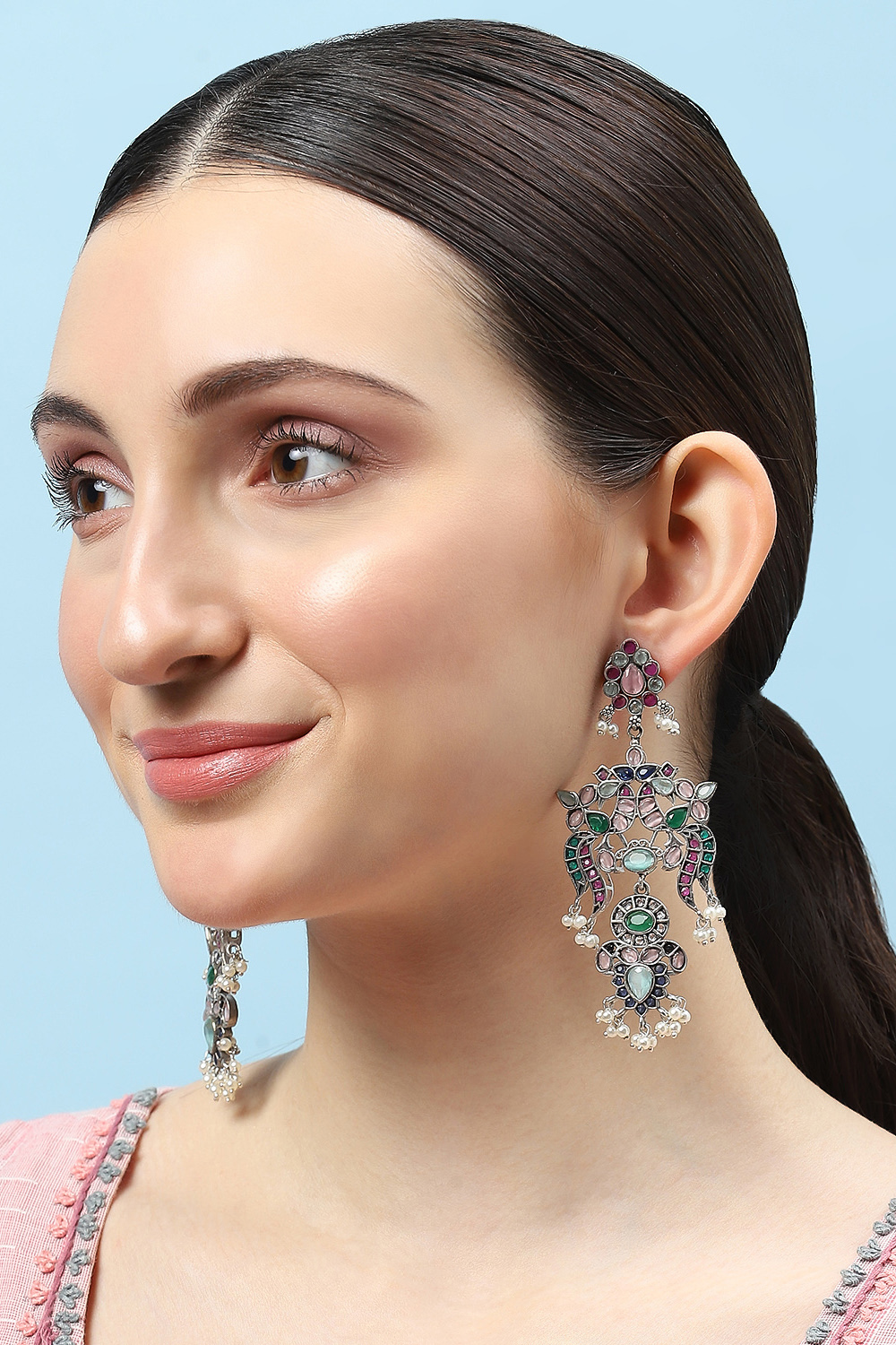 Multicolour Stone Earrings image number 1