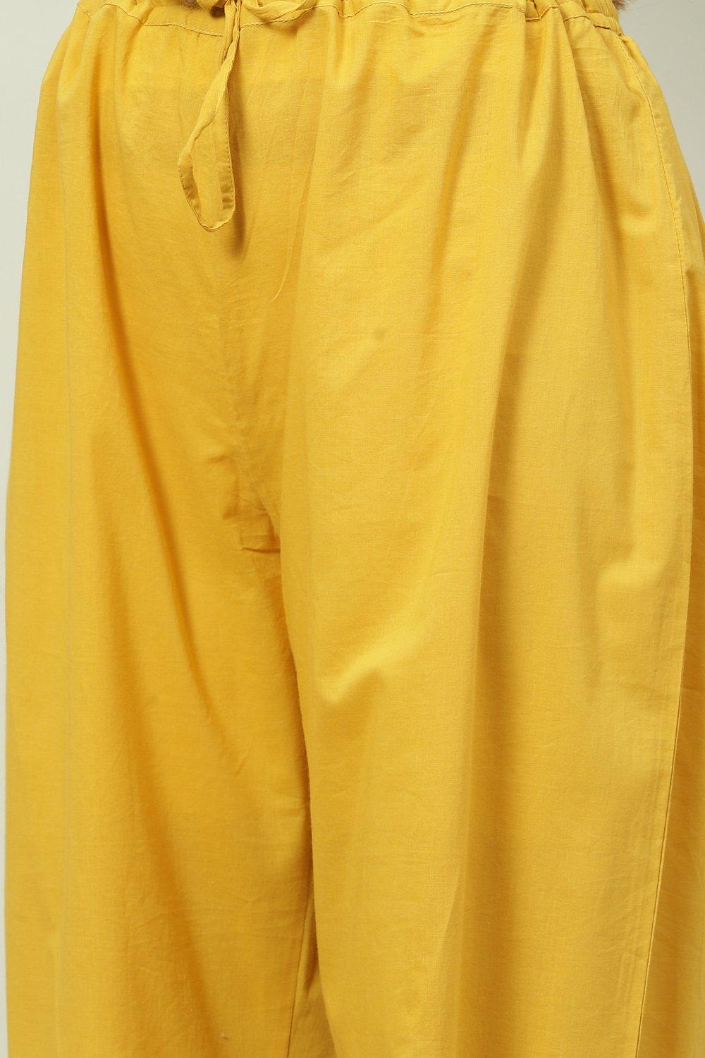 Navy Cotton Straight Kurta Palazzo Suit Set image number 2