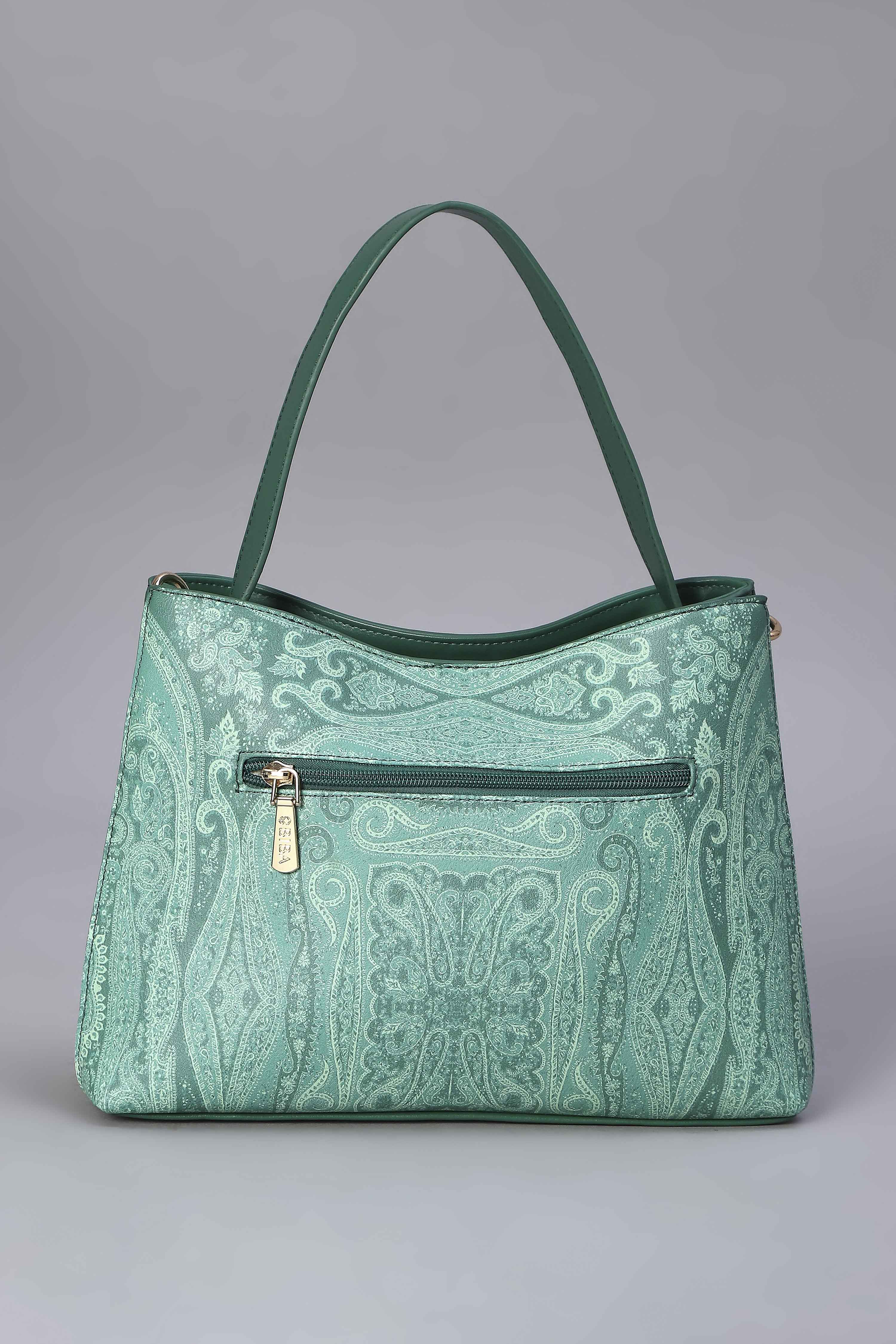 Green PU Tote Bag image number 2