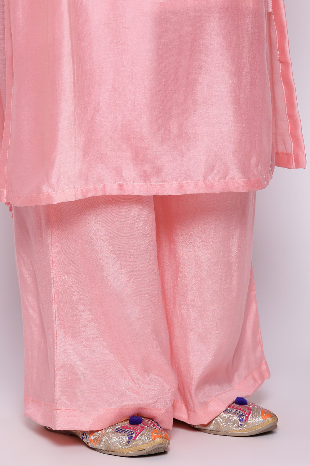 Off White Art Silk Unstitched Suit Set image number 3