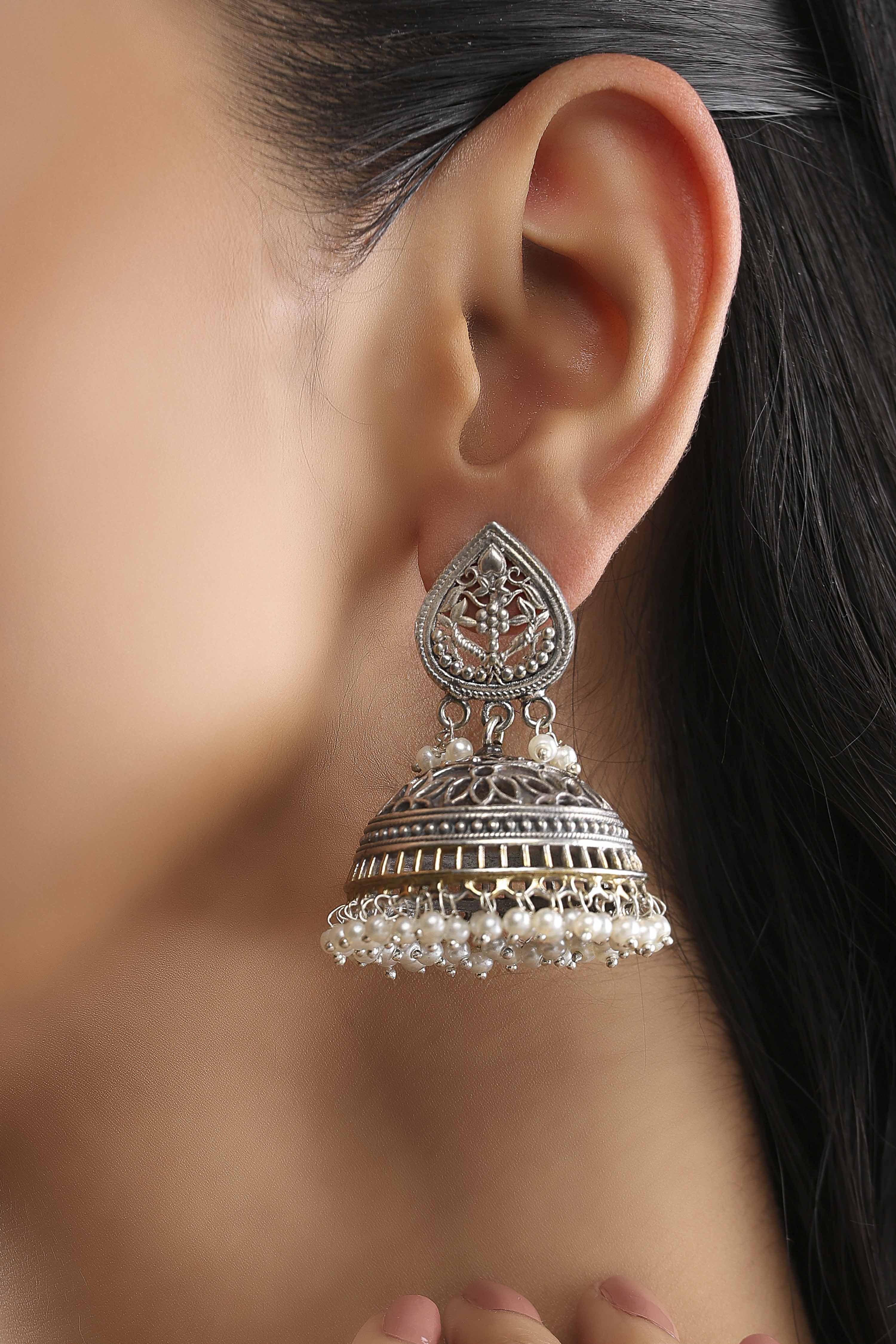 Oxid Gold Brass Jhumka image number 1