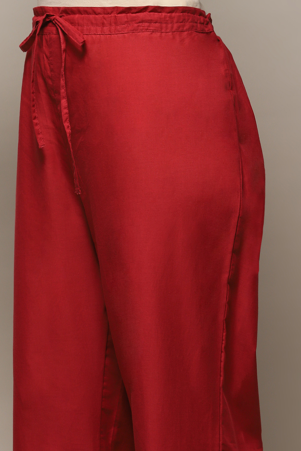 Maroon Cotton Printed Kurta & Palazzo Suit Set image number 3