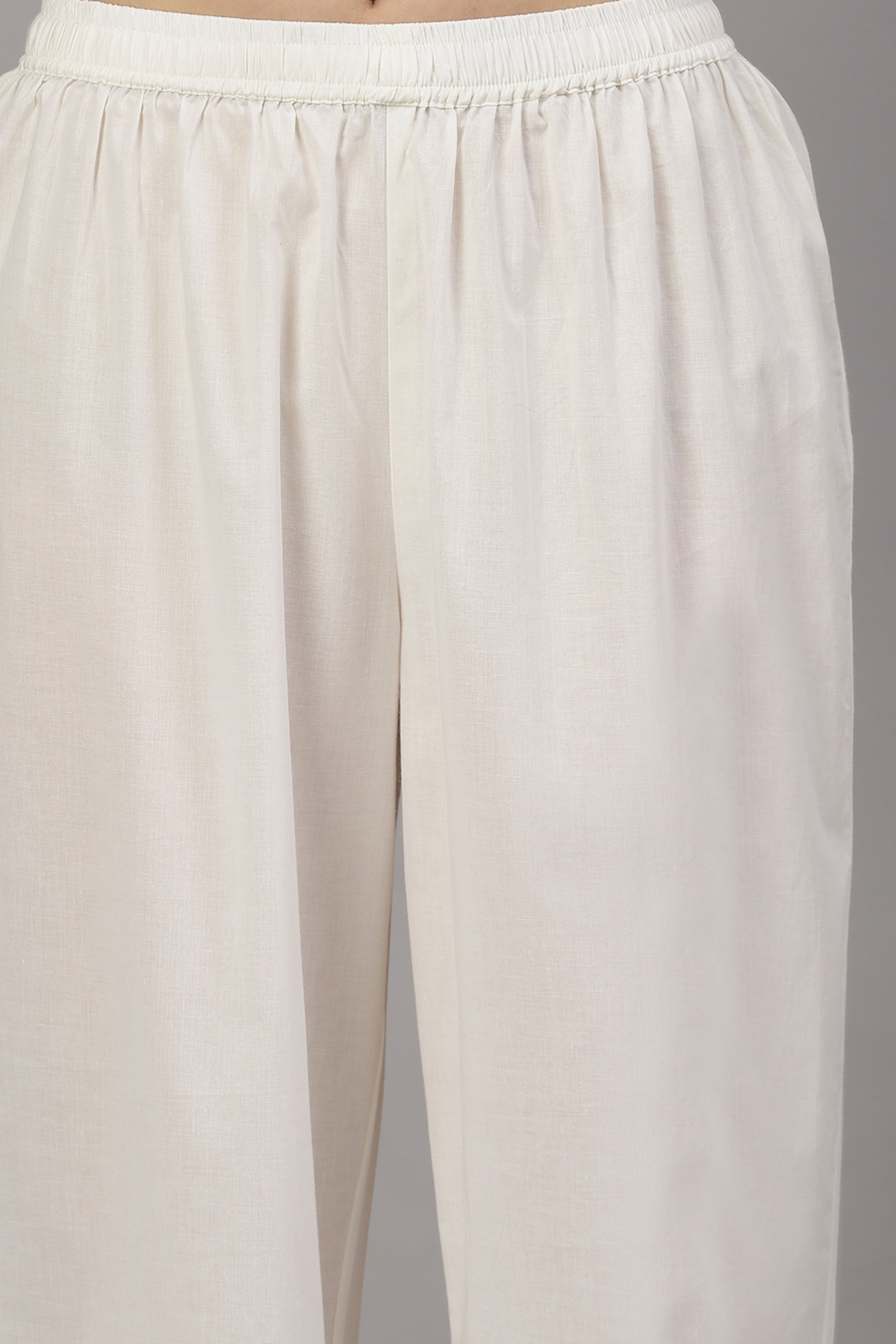 Yellow Cotton Gathered Kurta & Pants Suit Set image number 2