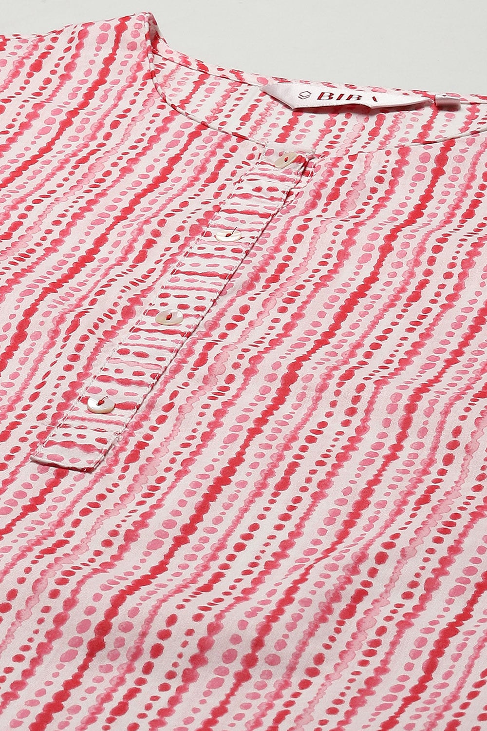 White Red Cotton Straight Suit Set image number 1