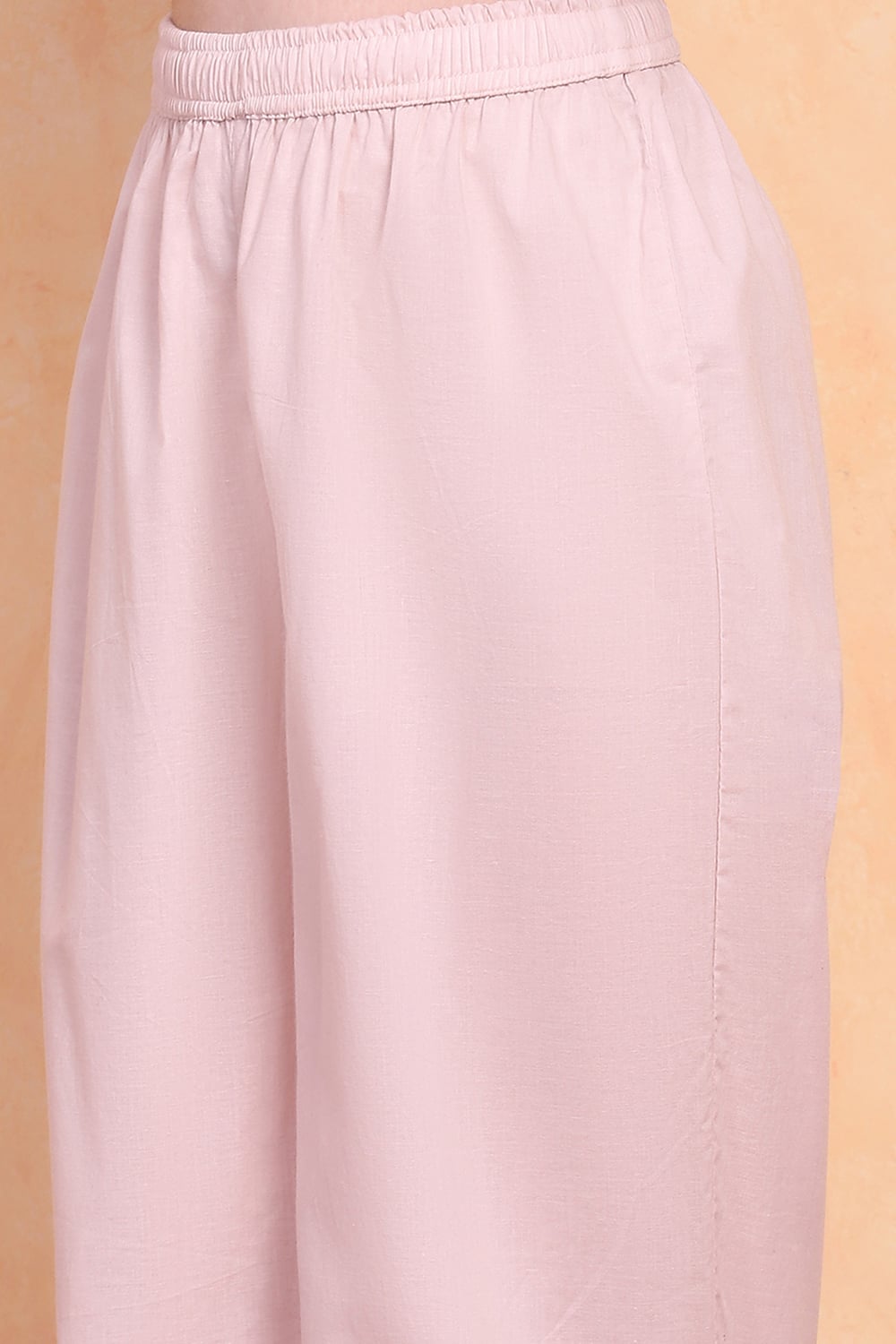 Pastel Pink Printed Angrakha Gathered Suit Set image number 2