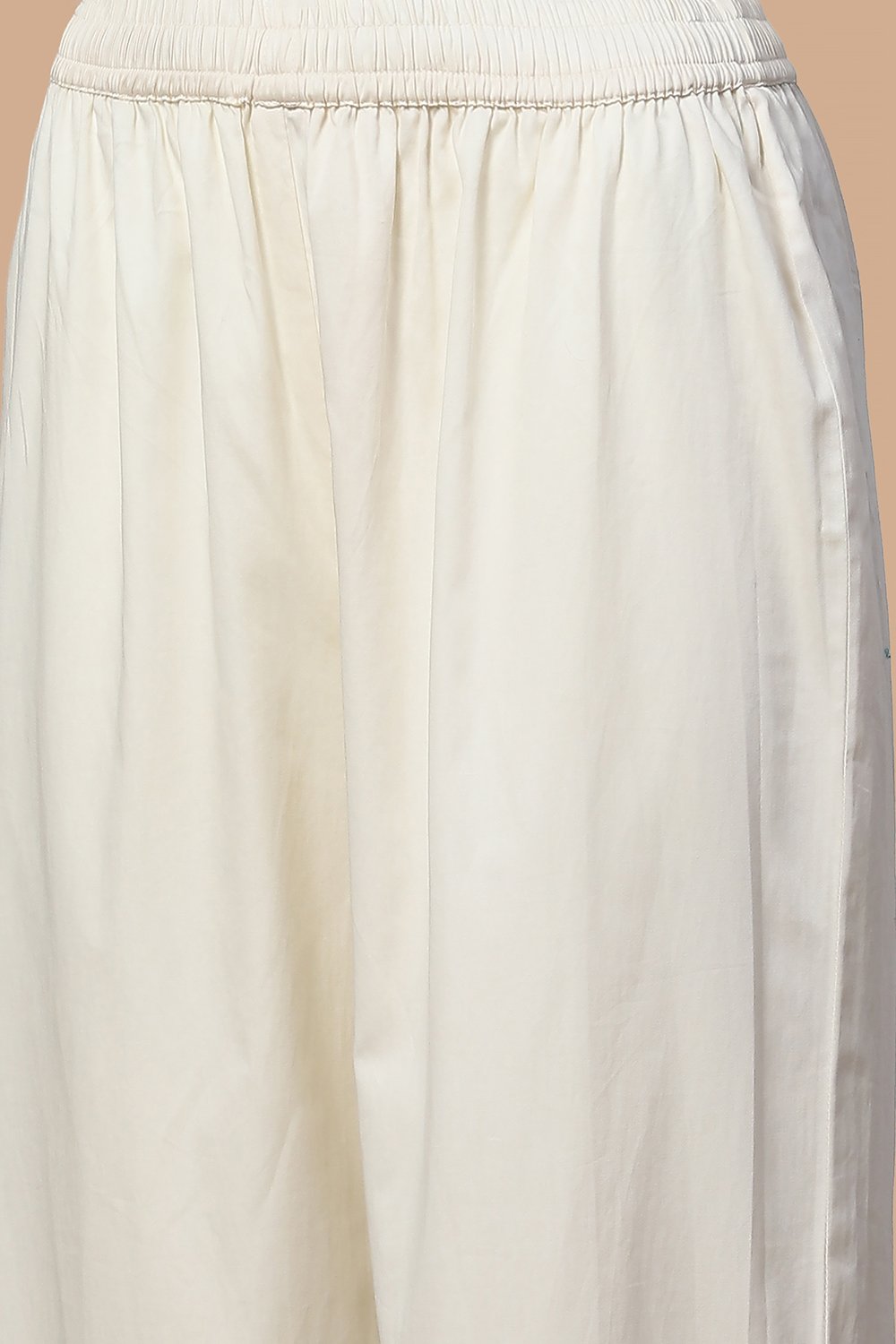 Natural White Embroidered Anarkali Fusion Set image number 2