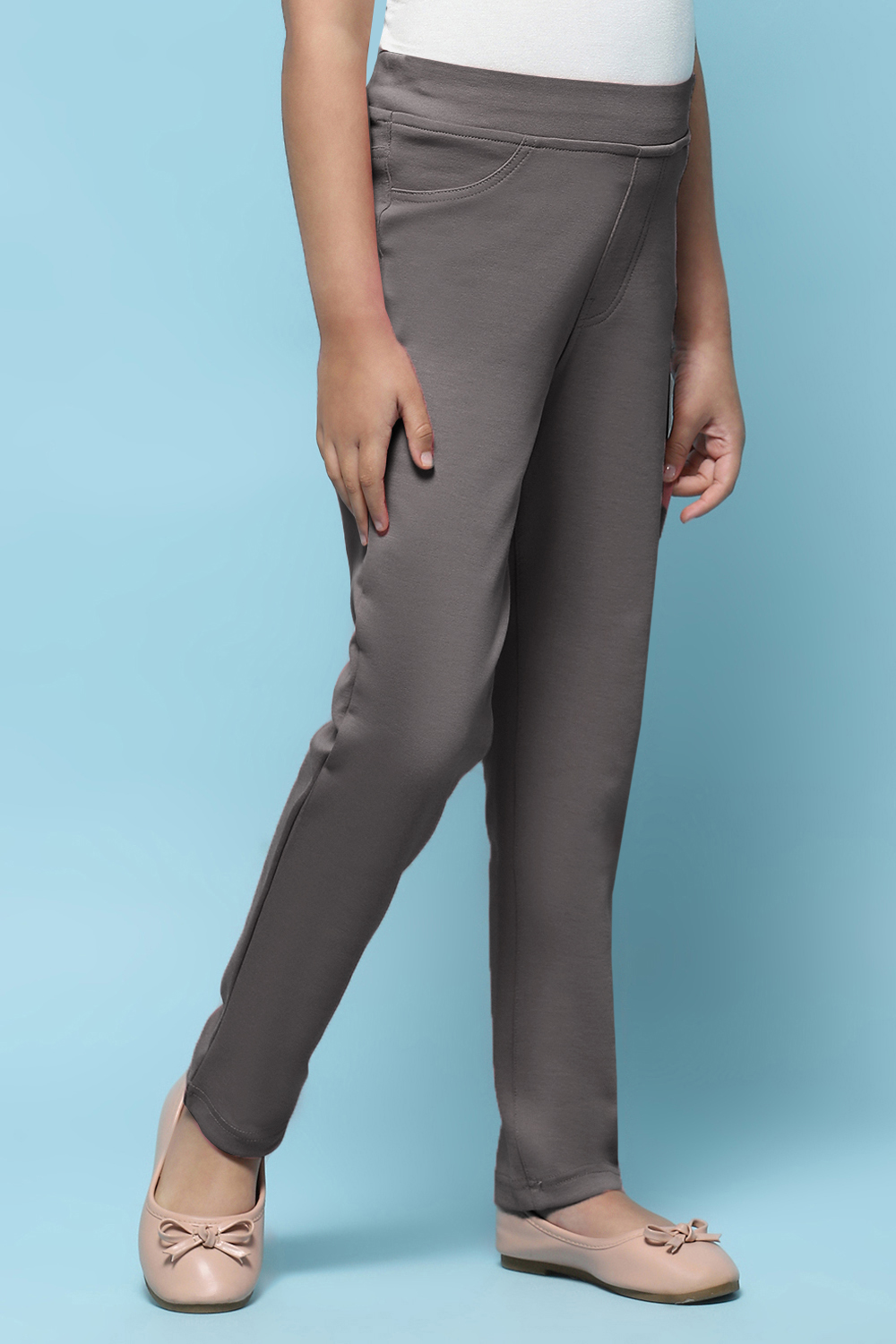 Black Cotton Lycra Skinny Jeggings image number 3