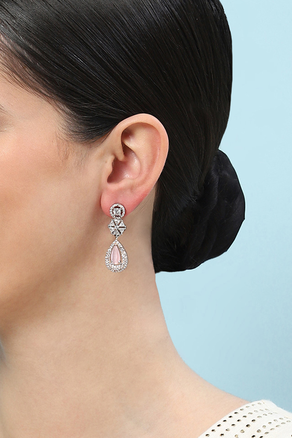 Light Pink Brass Earrings image number 1