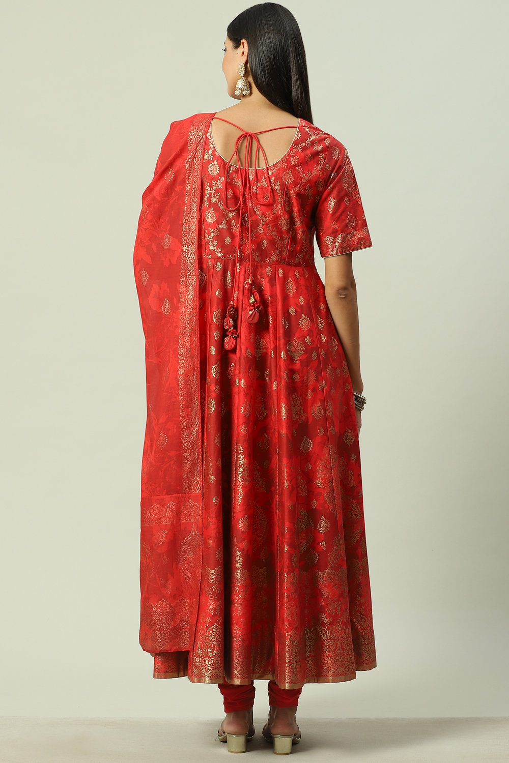 Green Anarkali Kurta Churidar Suit Set image number 4