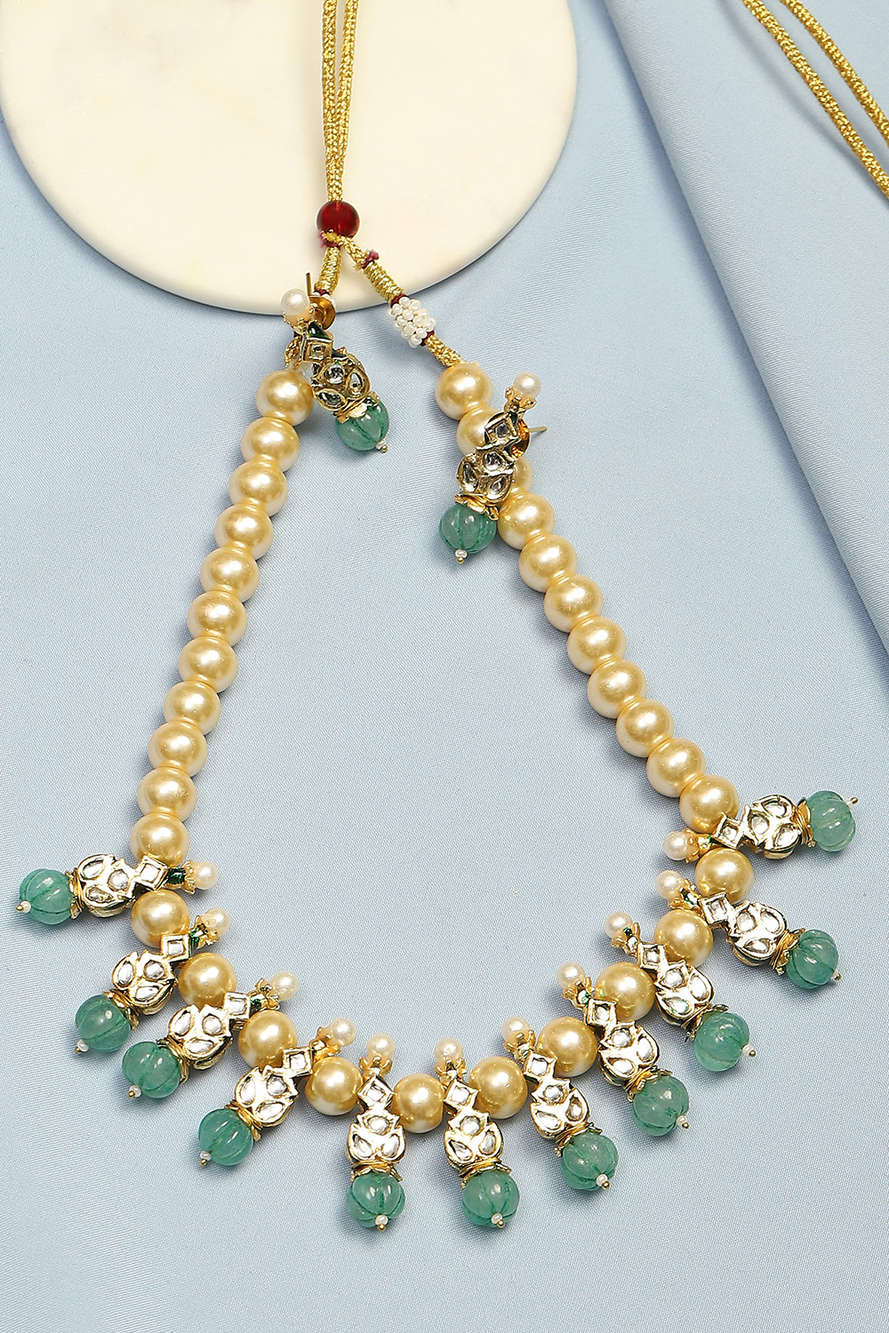 Mint Green Alloy Necklace Set image number 0