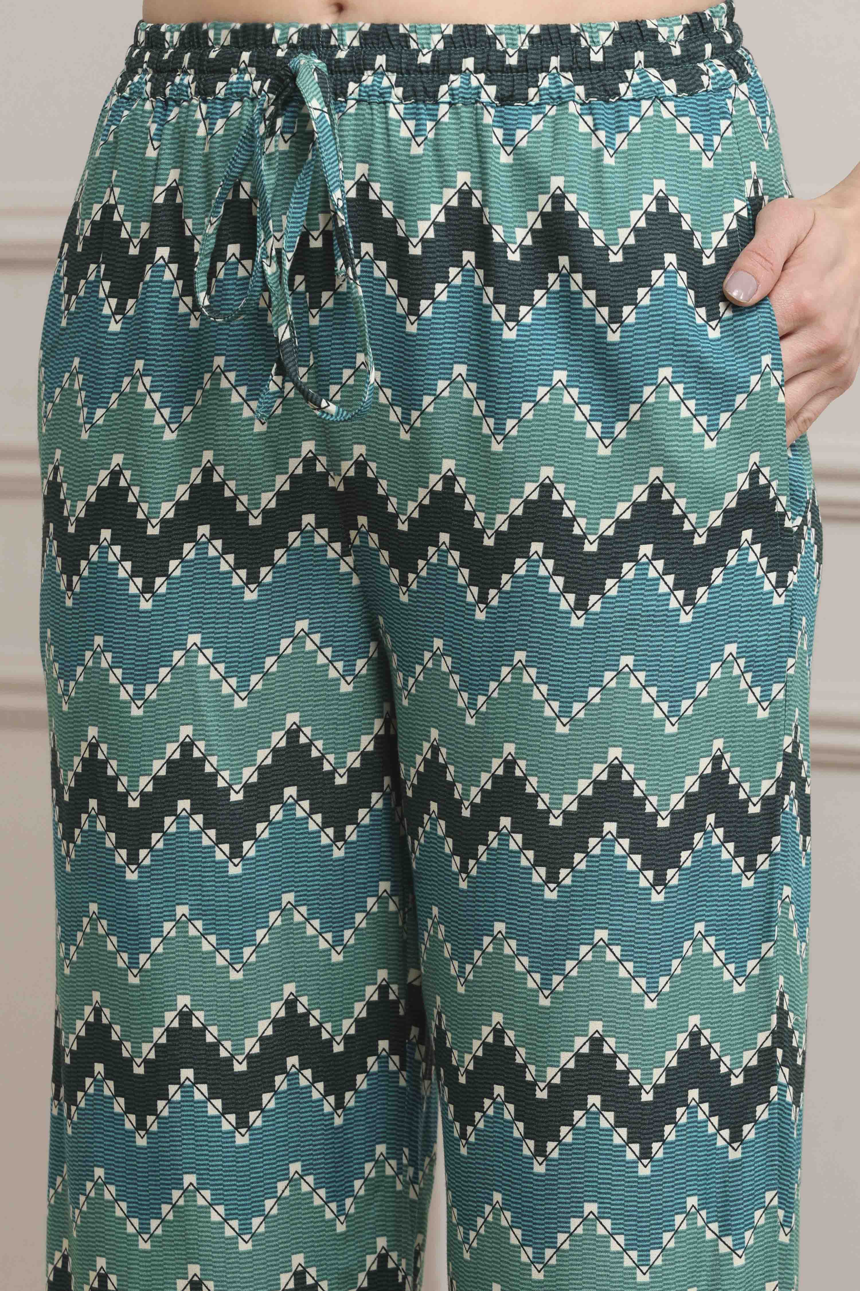 Blue Viscose Rayon Flared Kurta Pants Set image number 2