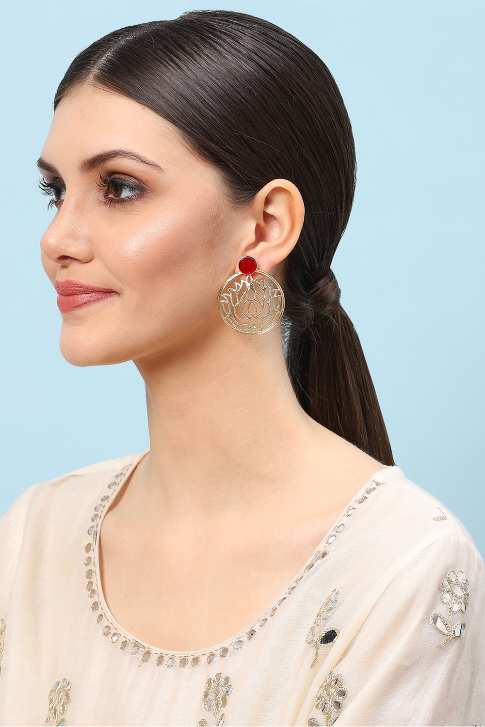 Red Brass Earrings image number 3